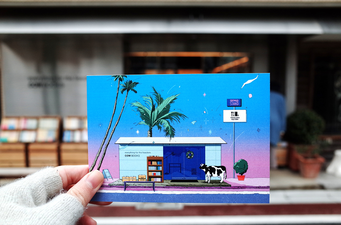 tokyo city pop 80s winter ILLUSTRATION  postcard ddgoods neon gradient Gradient Color