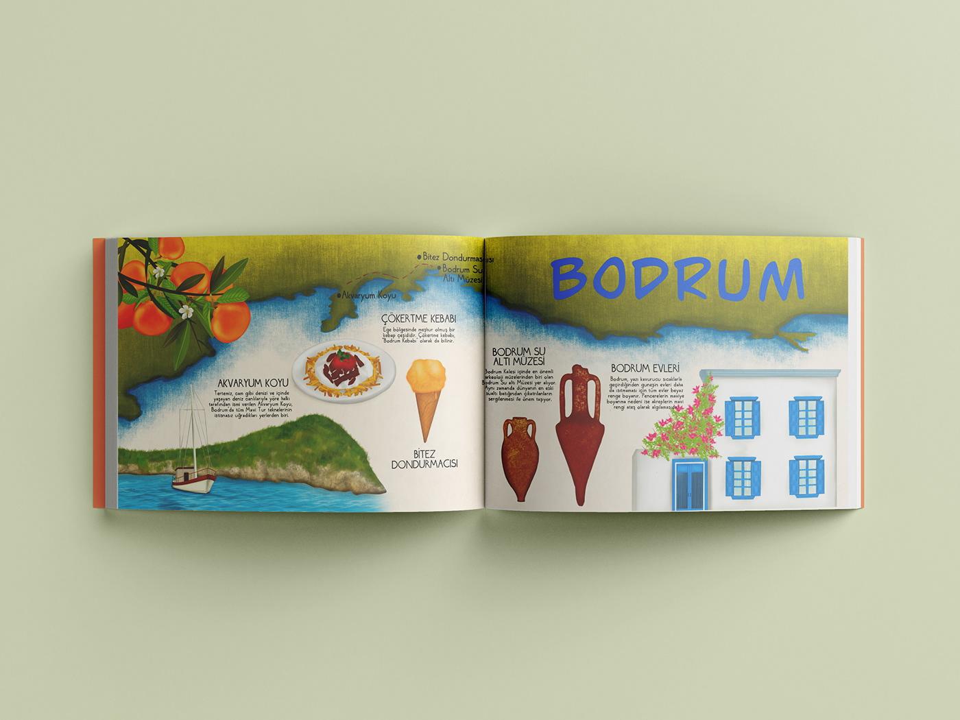 aegean book design Guidebook ILLUSTRATION  map Travel traveljournal izmir tourism Turkey