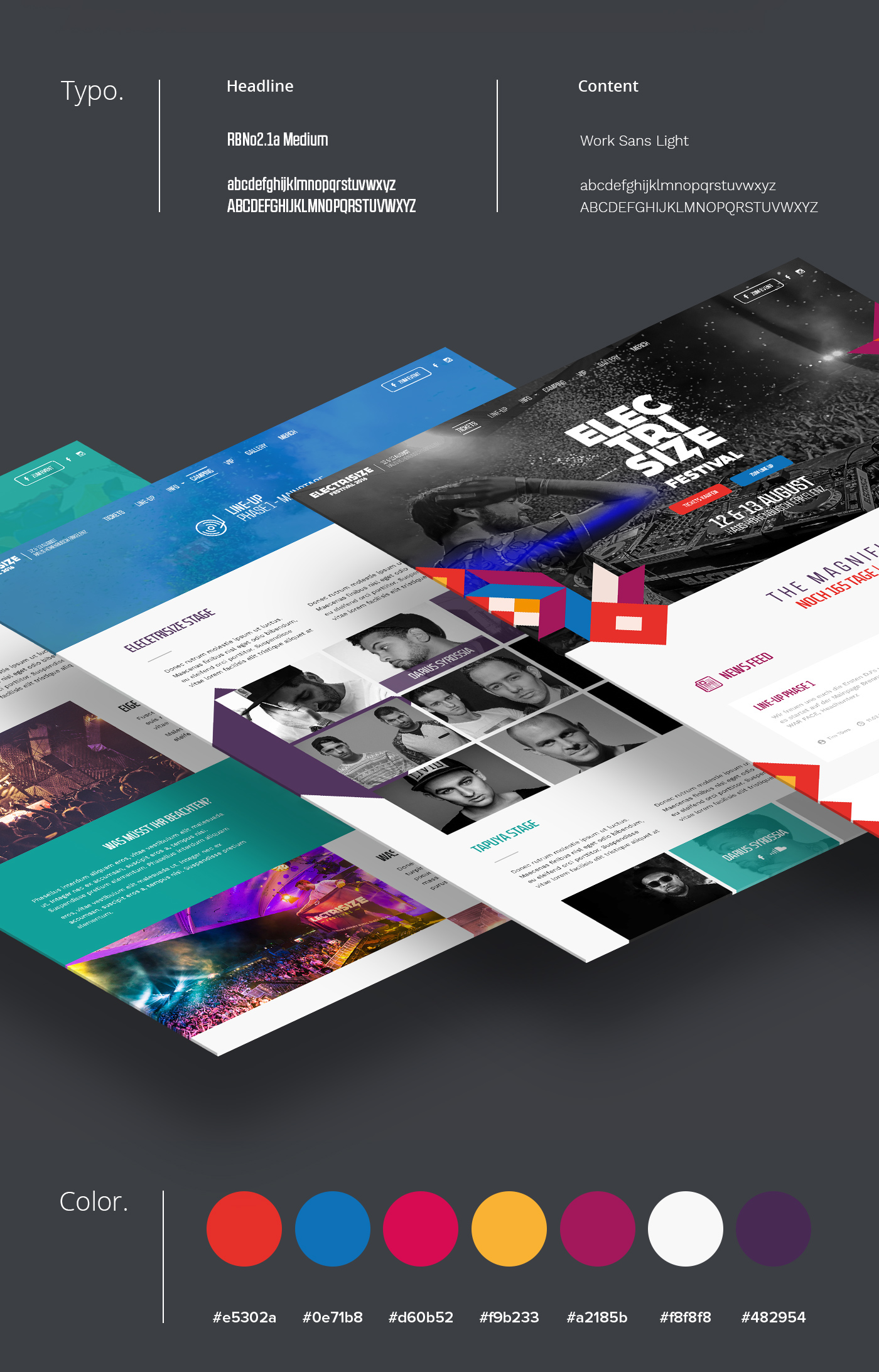 colors Webdesign design festival festival page UI/UX WebDesign Trend 2016 color dj