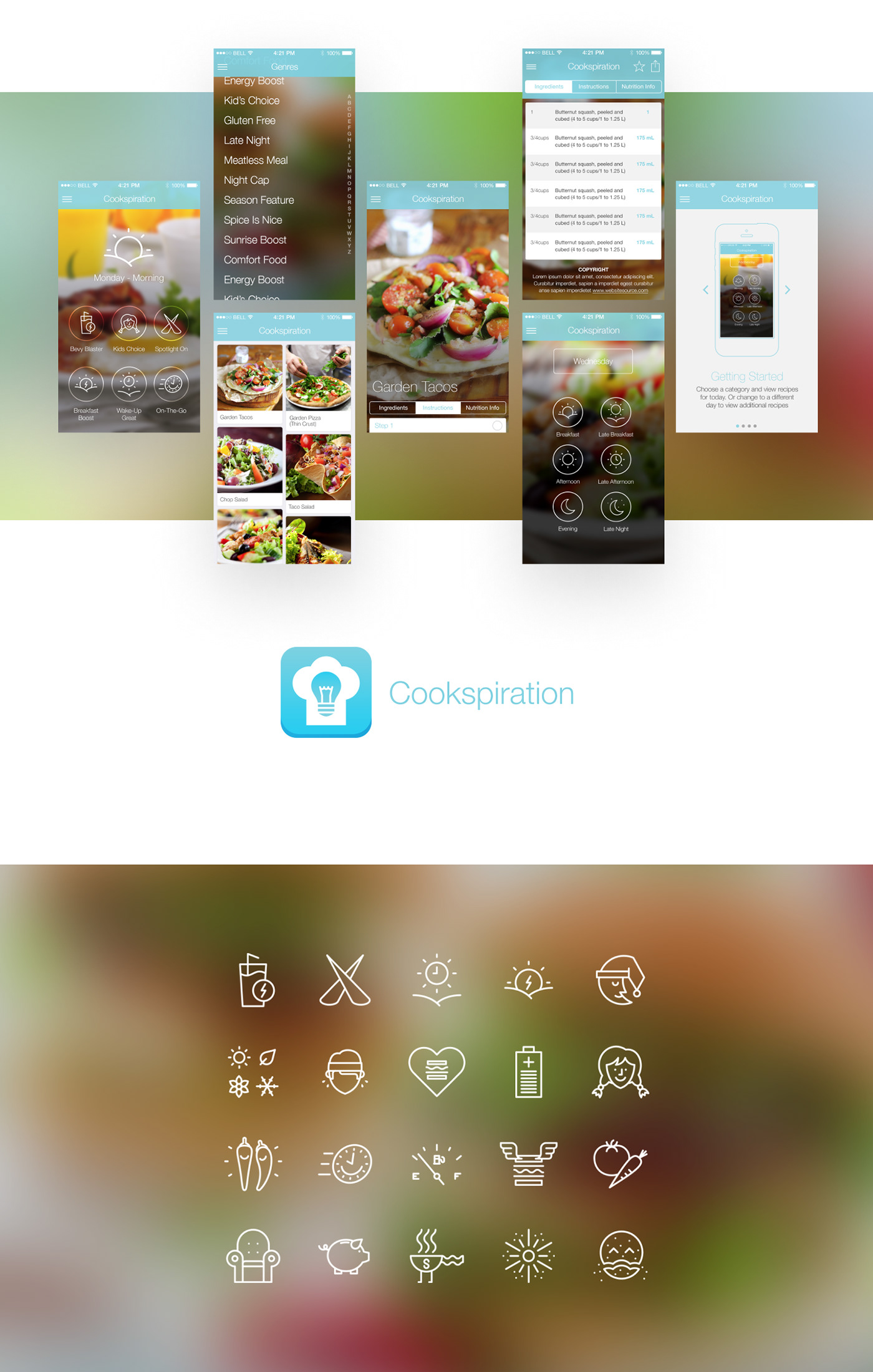 android app cook ios mobile nutrition recipe UI ux Web