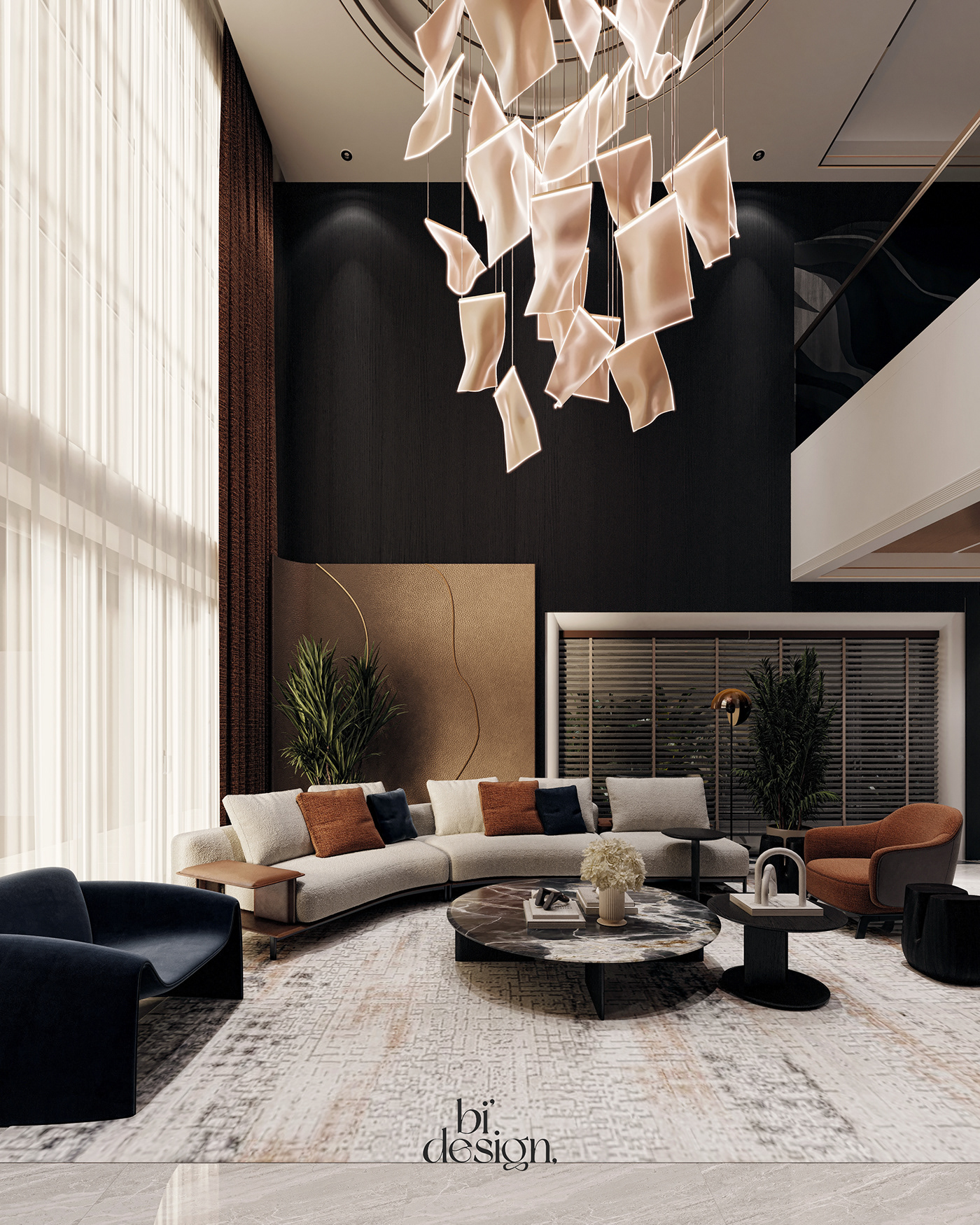 living room 3ds max Render poliform Minotti modern sofa armchair color interior design 