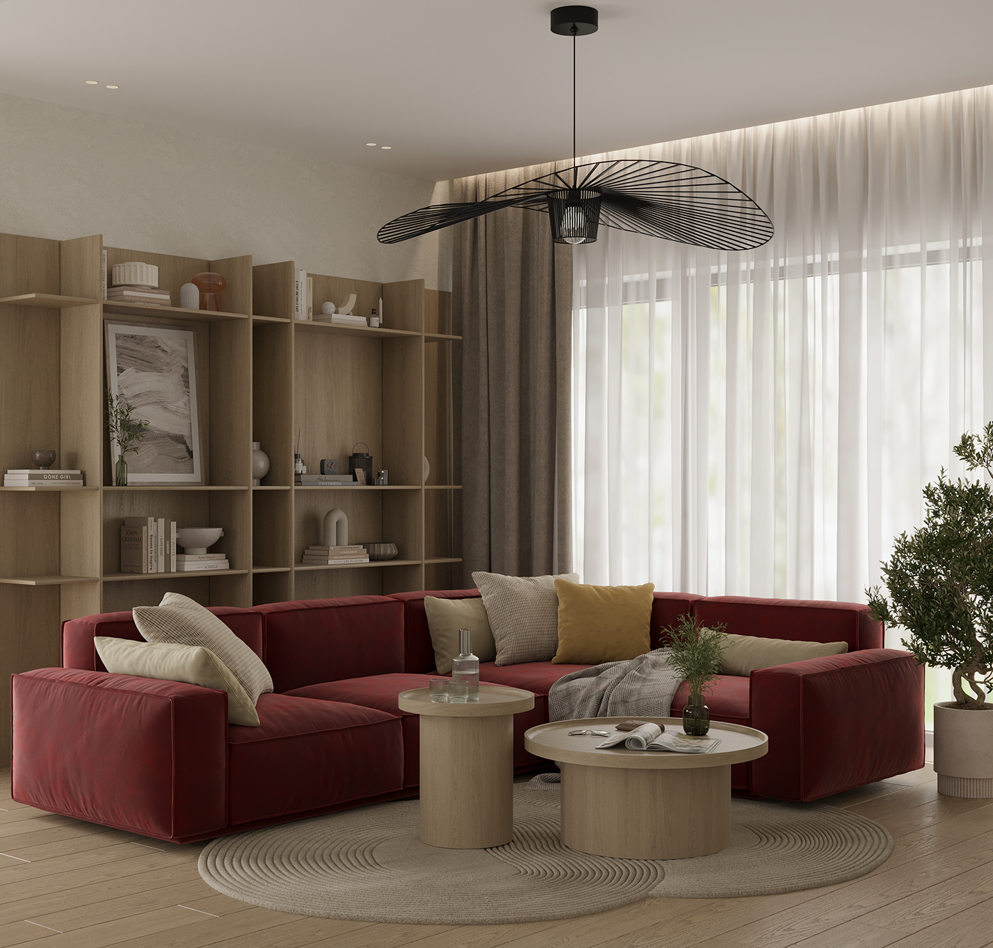 3ds max architecture home interior design  interiors Japandi interior projektowanie wnetrz  Render visualization wnętrza