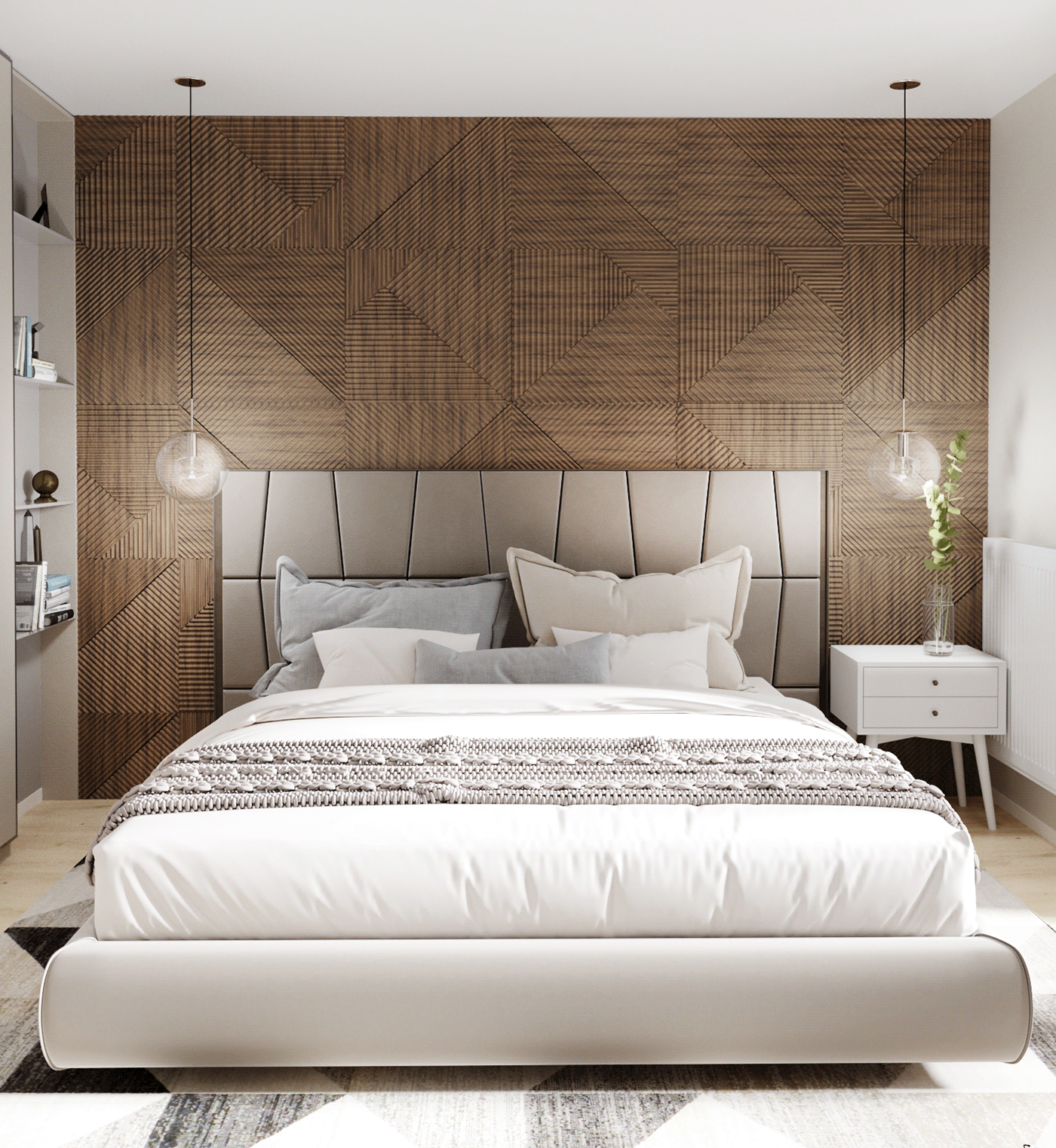 light bedroom Wood Panel
