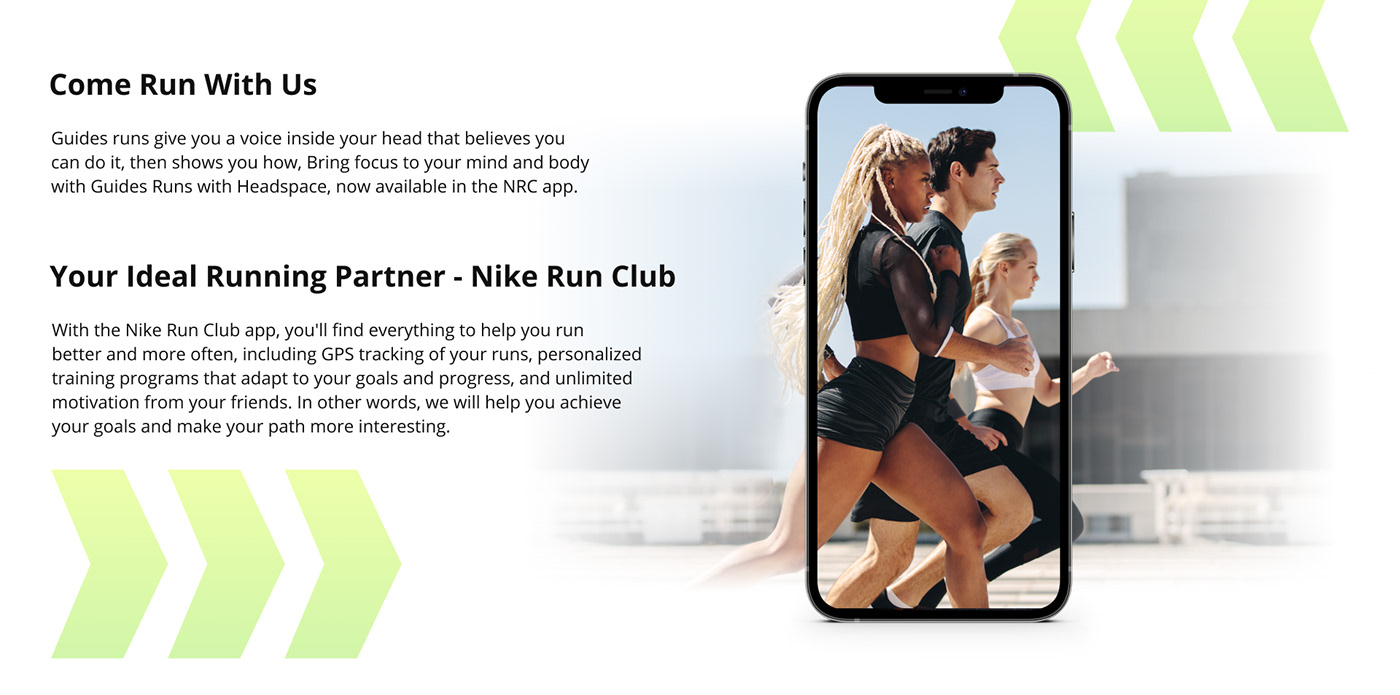 app redesign concept homepage landing Nike Nike Run Club NRC online store run sport