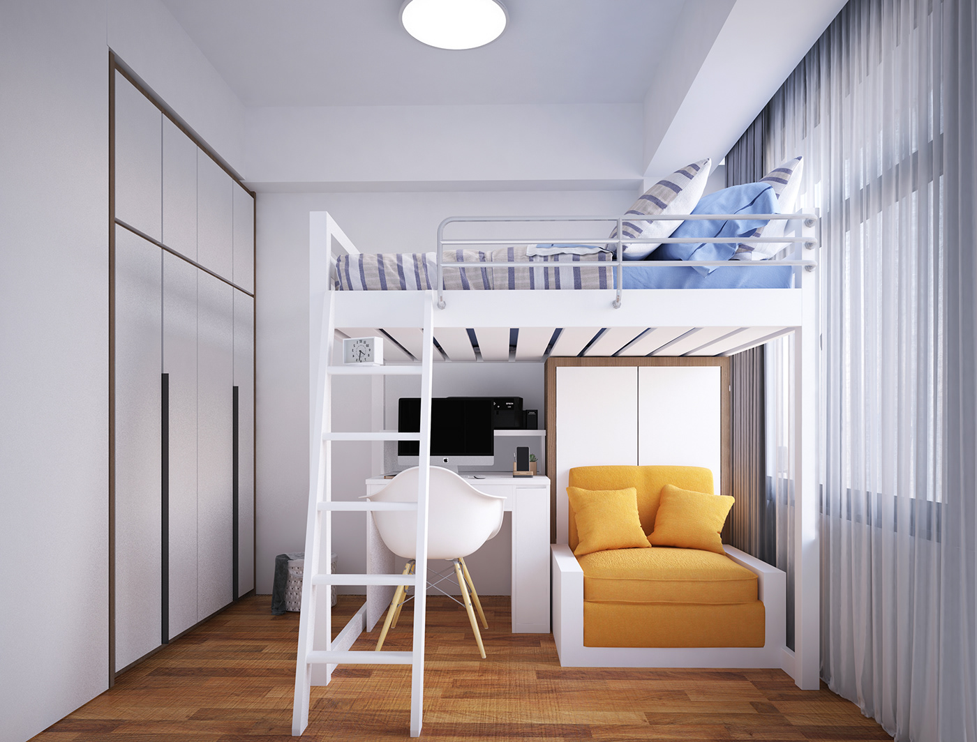 bedroom design loft type minimalist design