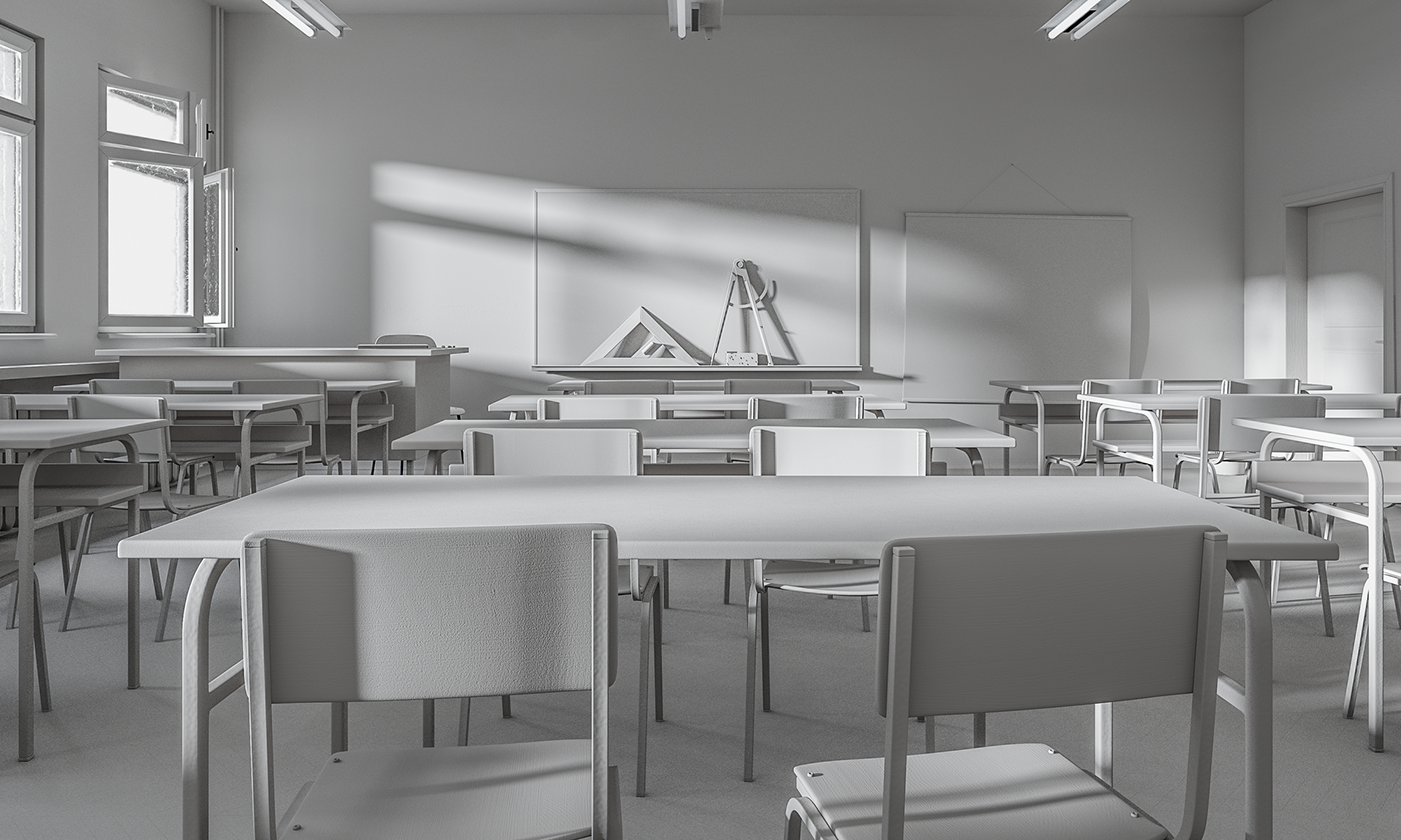 classroom school architecture Interior Render CGI Digital Art  ILLUSTRATION  vray modo