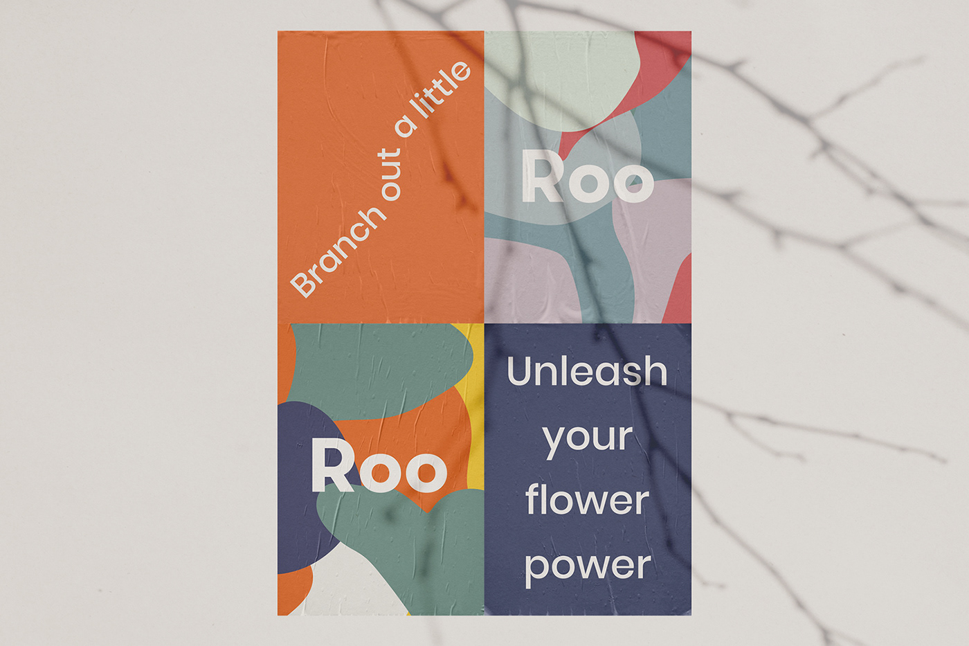 florist floristry flower shadow pattern Colourful  abstract bold postcard witty