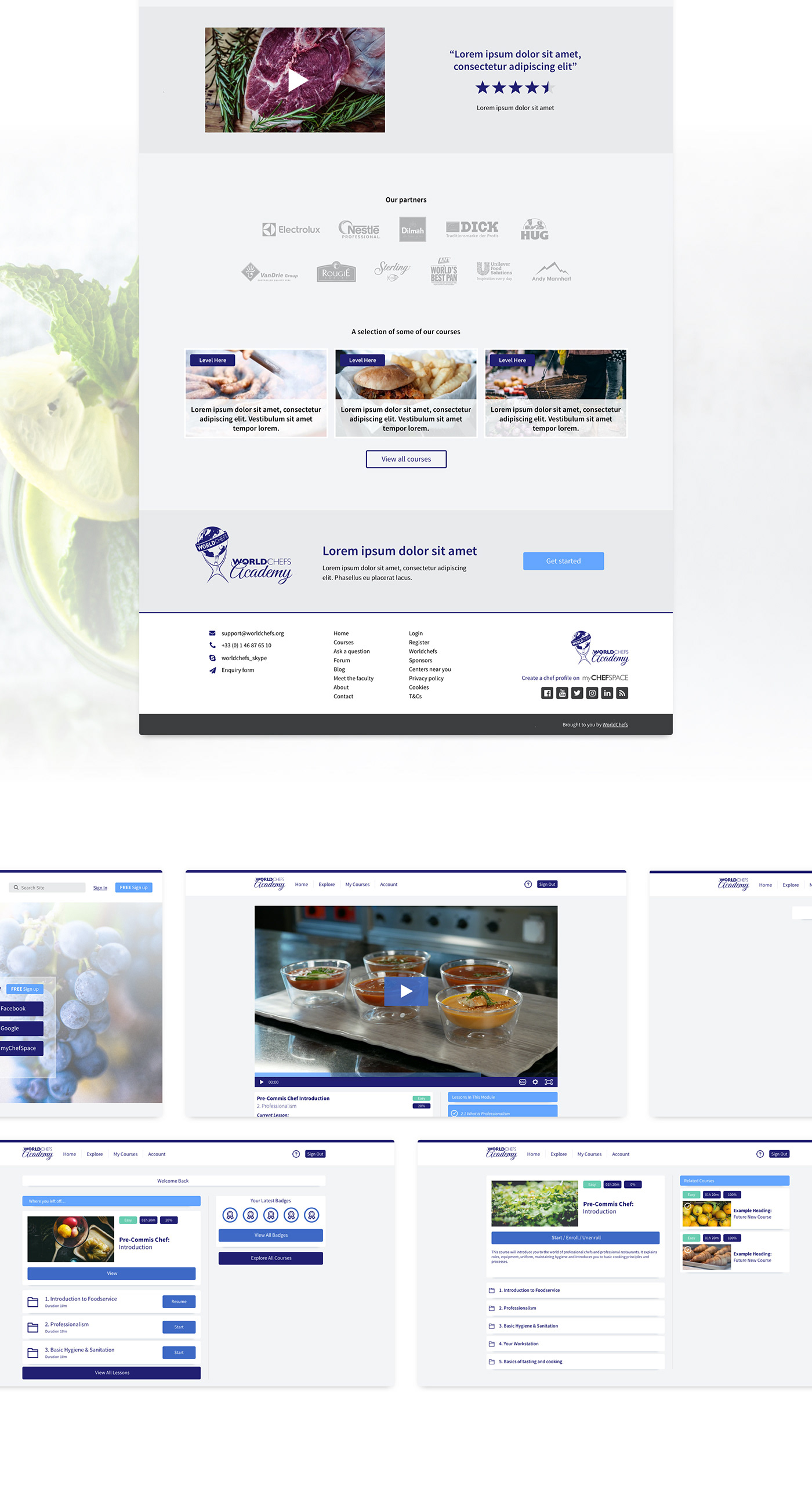 Culinary learning learning World Chefs World Chefs Academy academy cooking Food  teaching UI ux