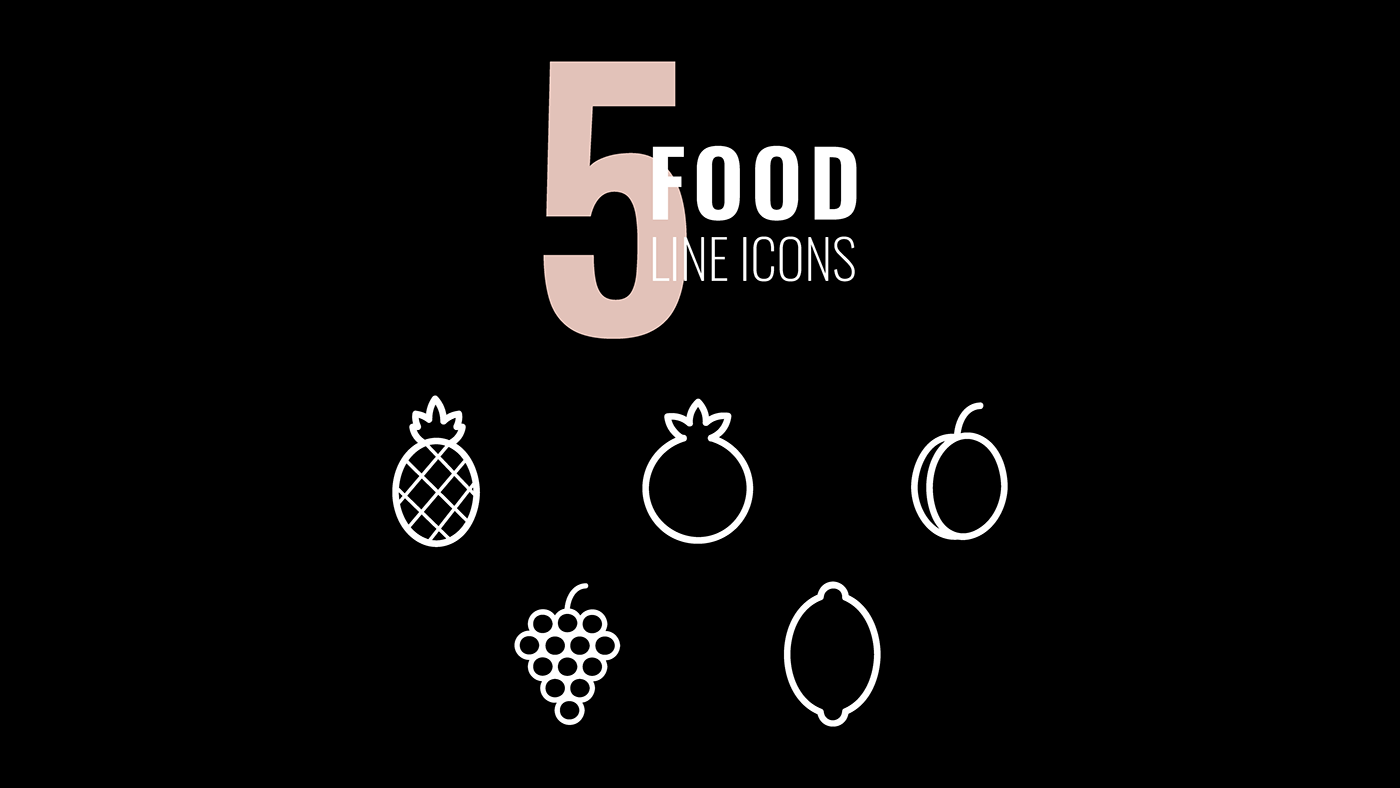 adobe illustrator design Food  food icon set Food Icons icon design  icon set icons line icons vector