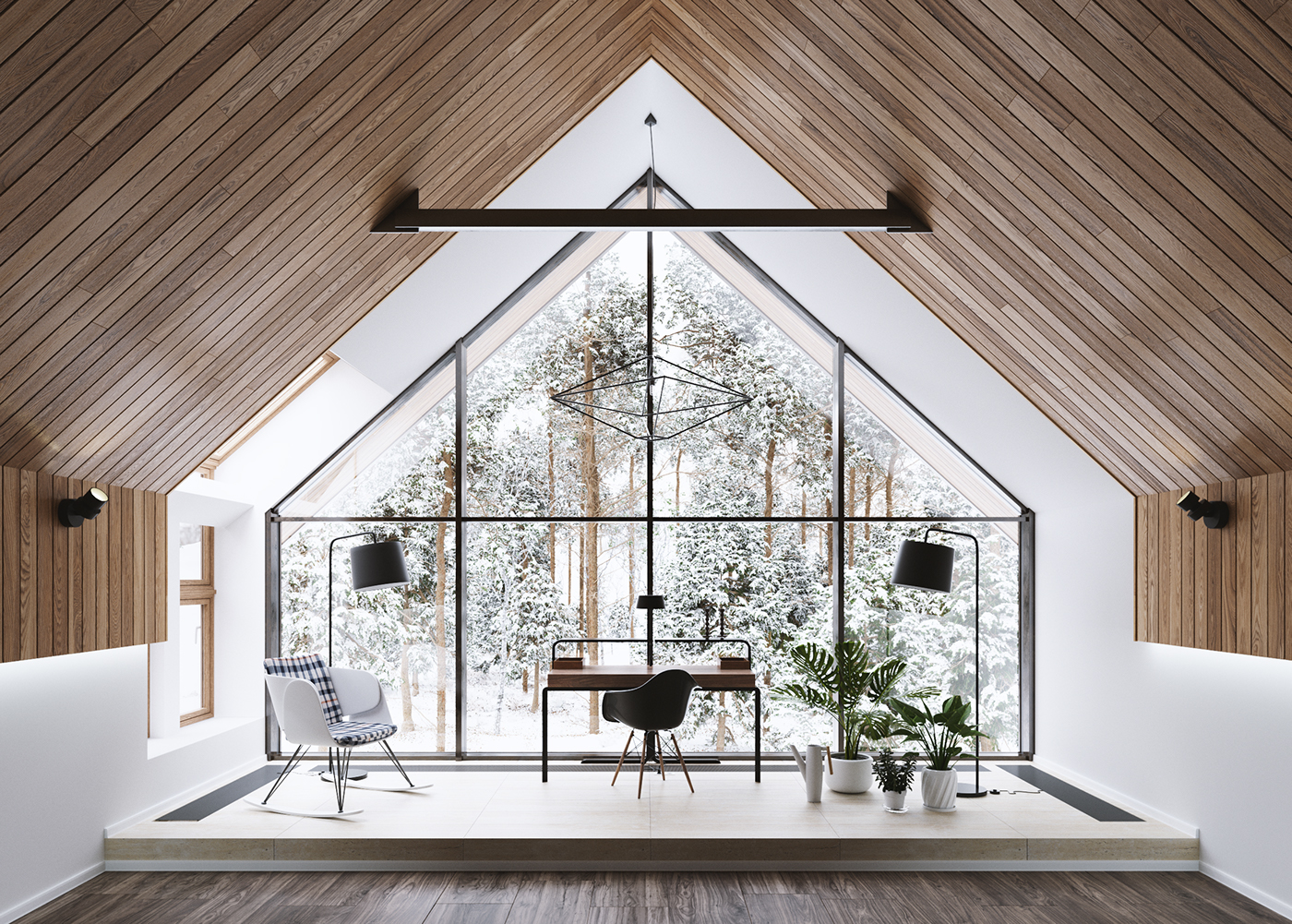 visualization blender octane house bedroom Russia forest architecture Render master bedroom