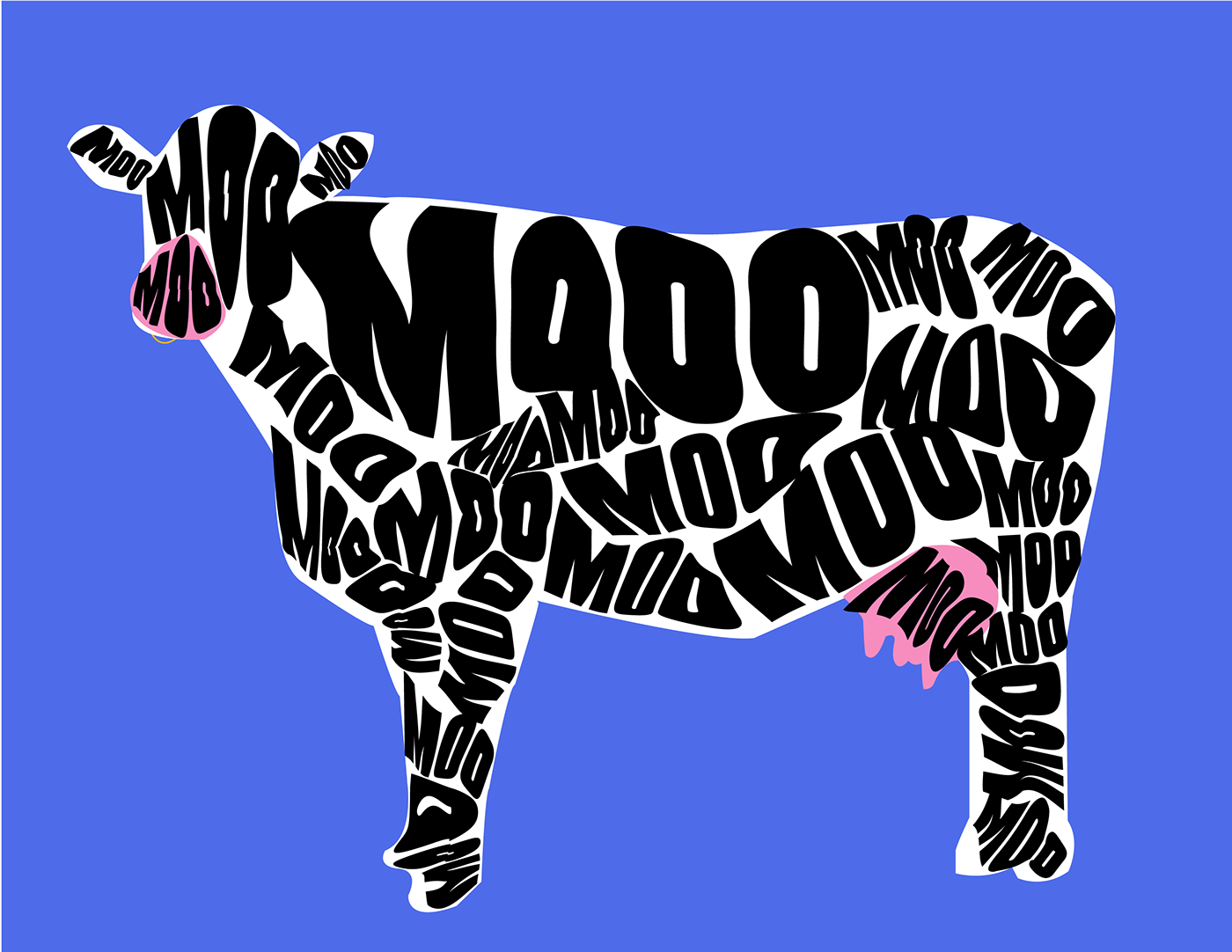 animals cow ILLUSTRATION  Illustrator type typography  