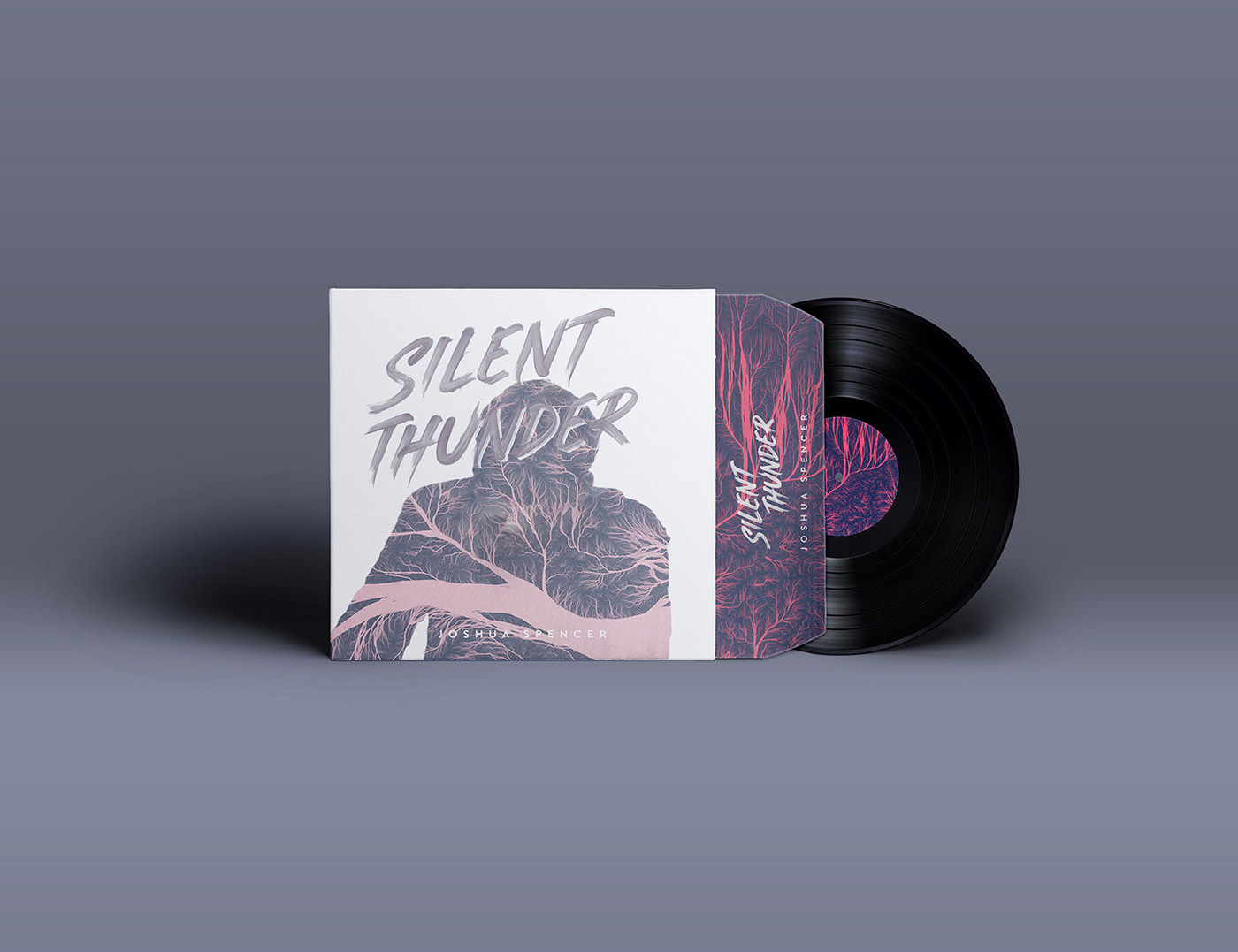 silent thunder Album cover music typography   grunge double exposure rock album cover