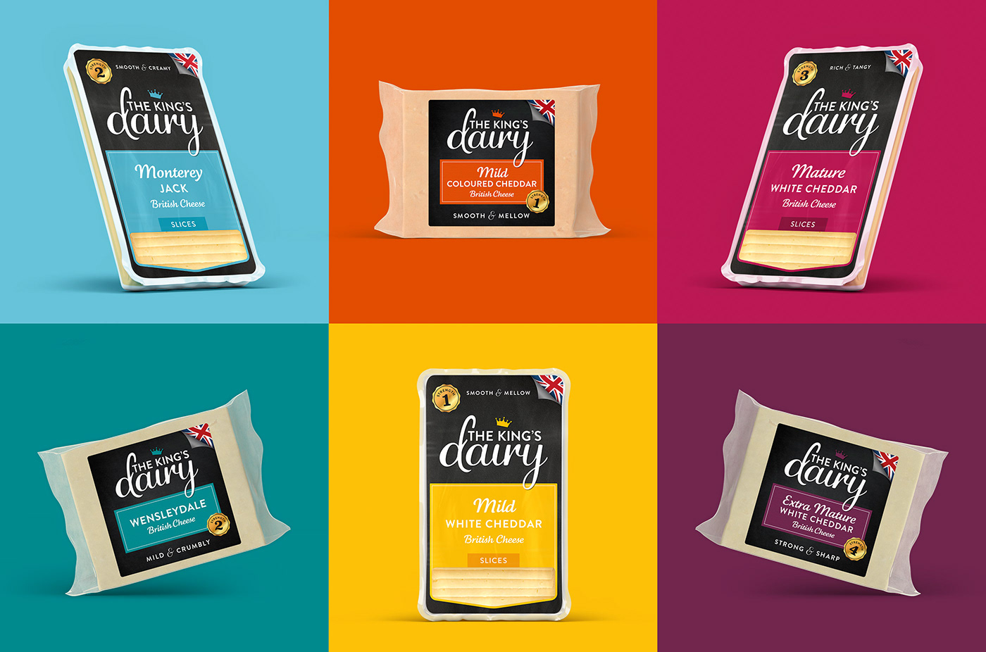 Packaging logo branding  Cheese Food Packaging Cheese packaging king Website Design The King's Dairy