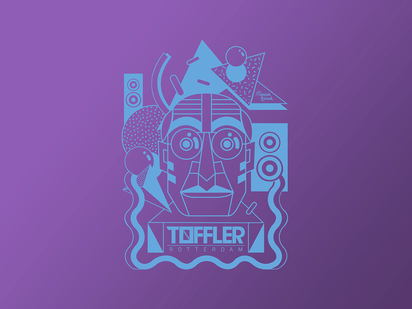 Merchandise abstract illustration for t-shirt and hoodies. Branding for TOFFLER.