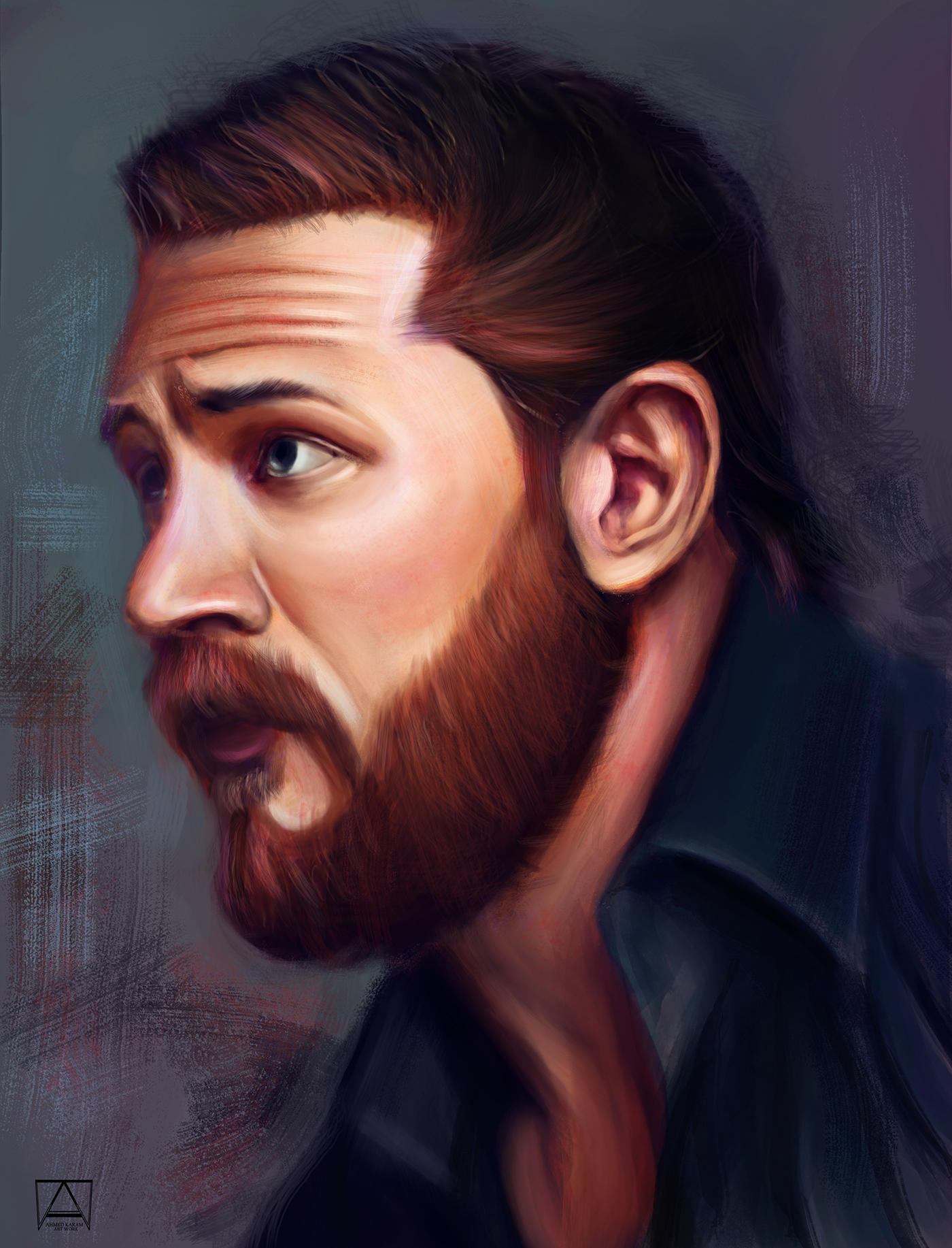 Tom Hardy draw paint art digitalart levitation workflow study sketch gif artwork egypt face portrait