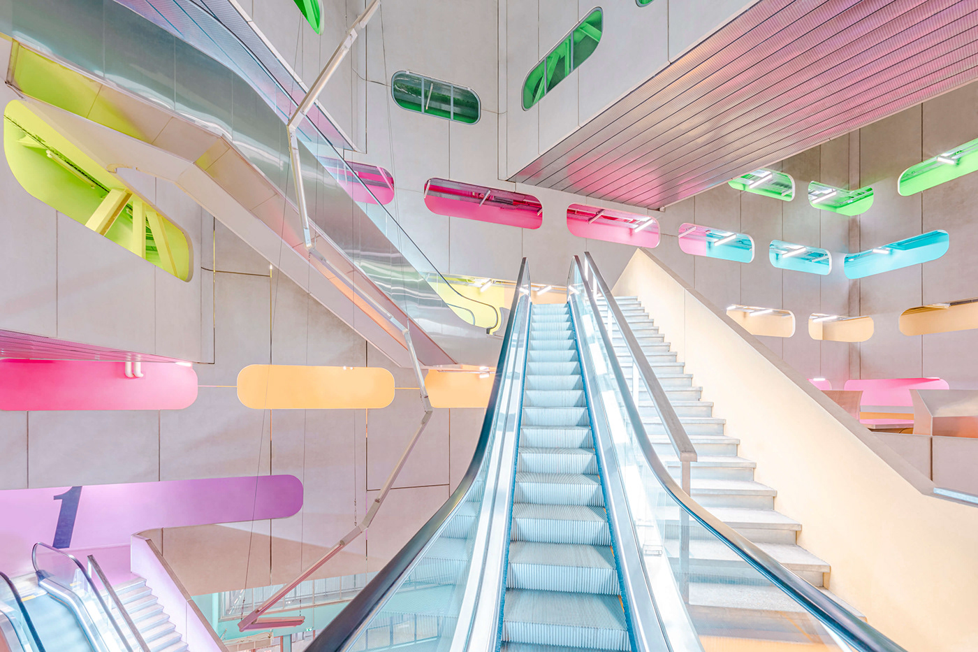 architecture colorful design futuristic minimal Paris school Sony Sorbonne