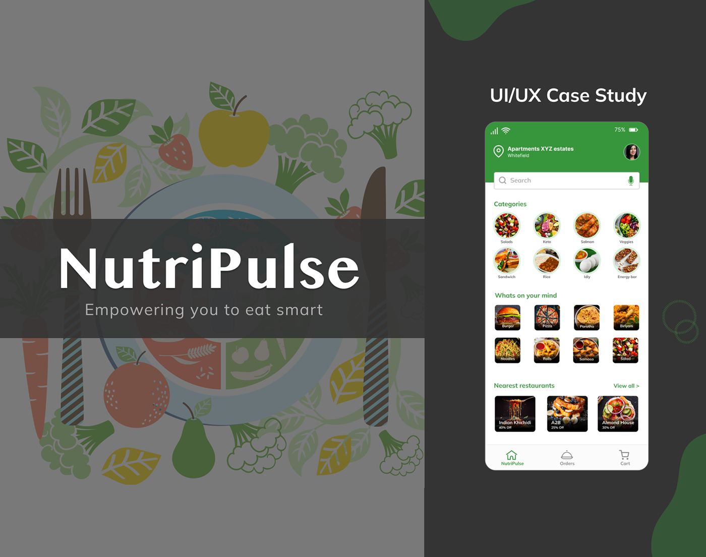 UI/UX Figma ui design Mobile app Case Study app design user interface user experience UI UX Case study nutrition
