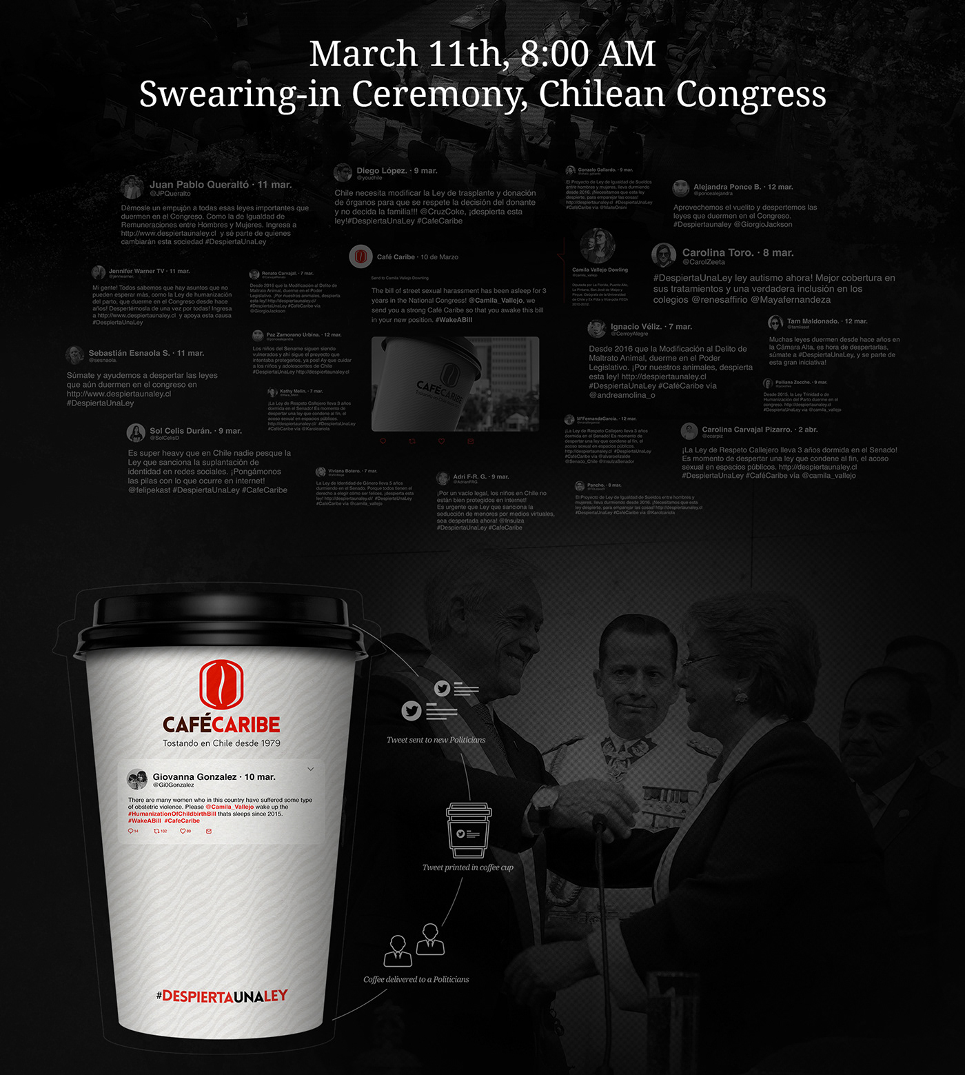 cafe Coffee ads politician congress chile photoshop Cannes lions Cannes festival