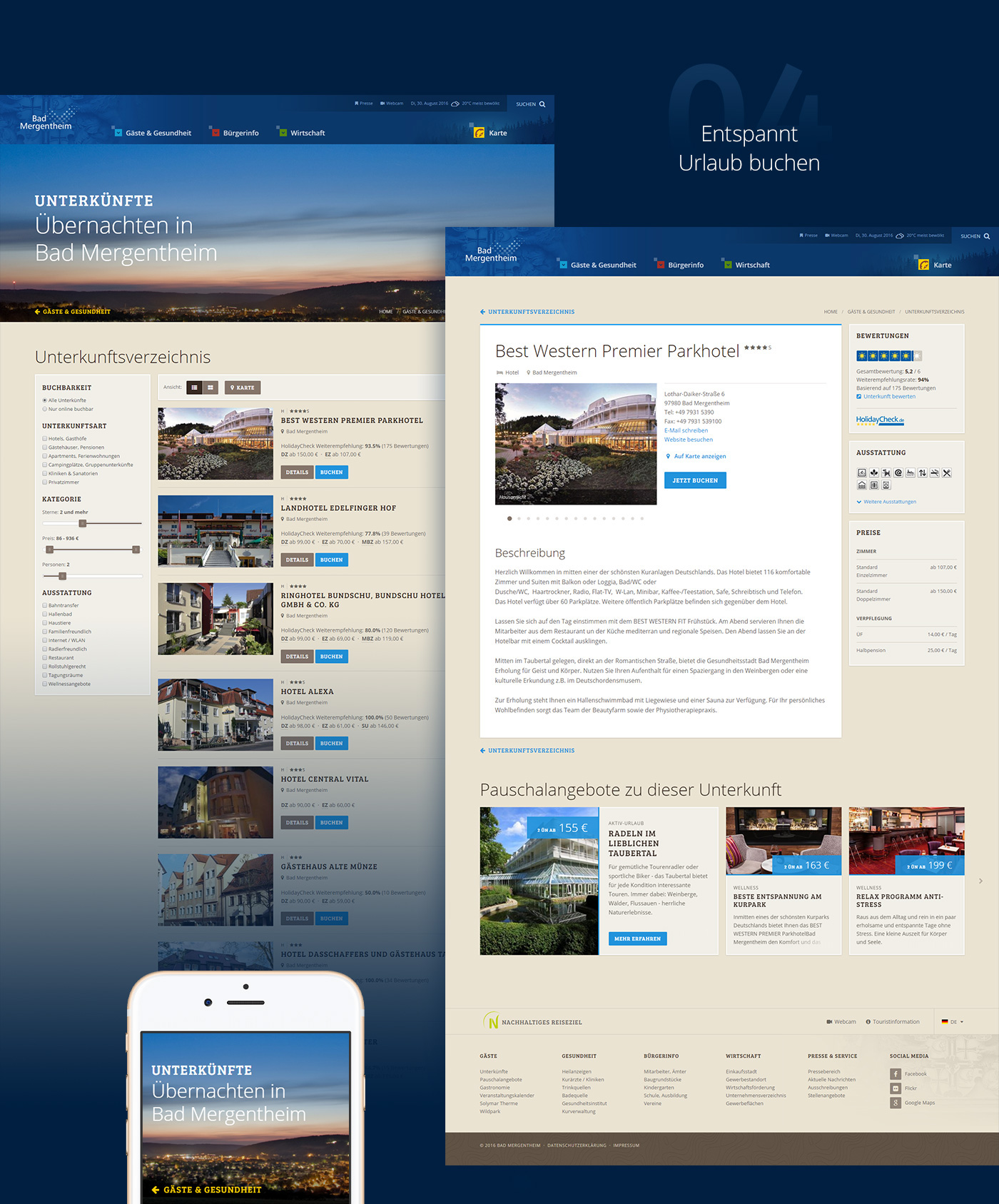UI ux frontend germany Spa tour map navigation tourism Travel
