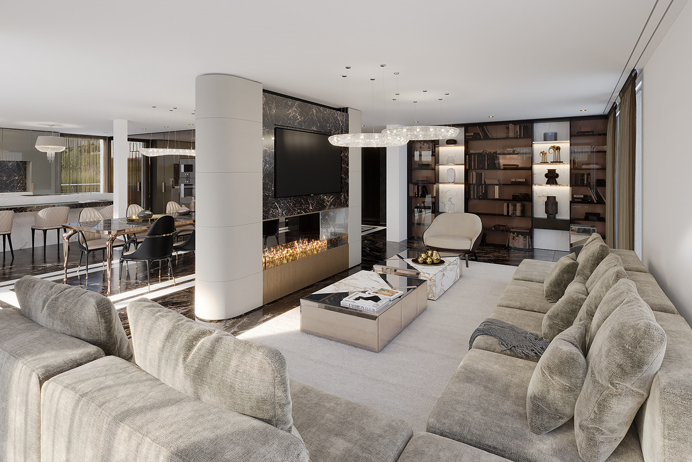 3D archviz design furniture Interior luxury material modern Style swiss