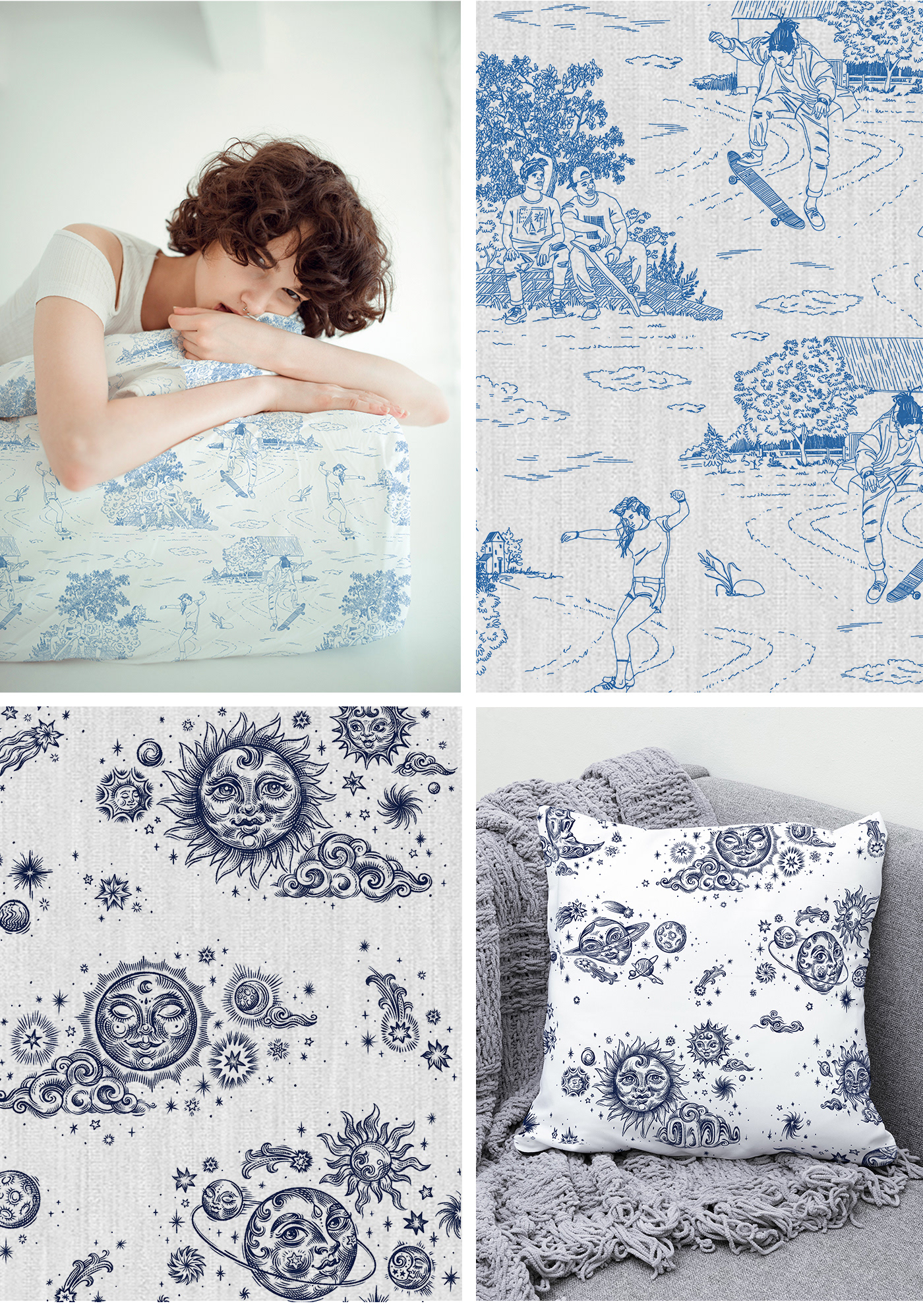 fabric Fashion  floral Landscape pattern Patterns print seamless toile de jouy wallpaper