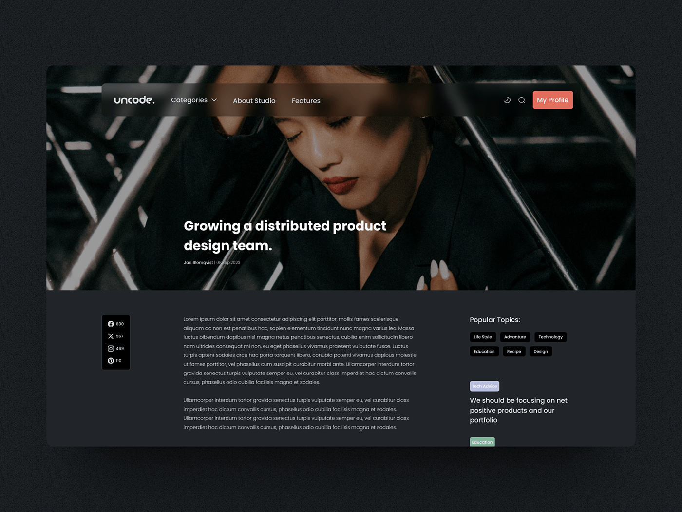 Figma minimal Web Design  Website landing page UI/UX Blog creative wordpress ui design