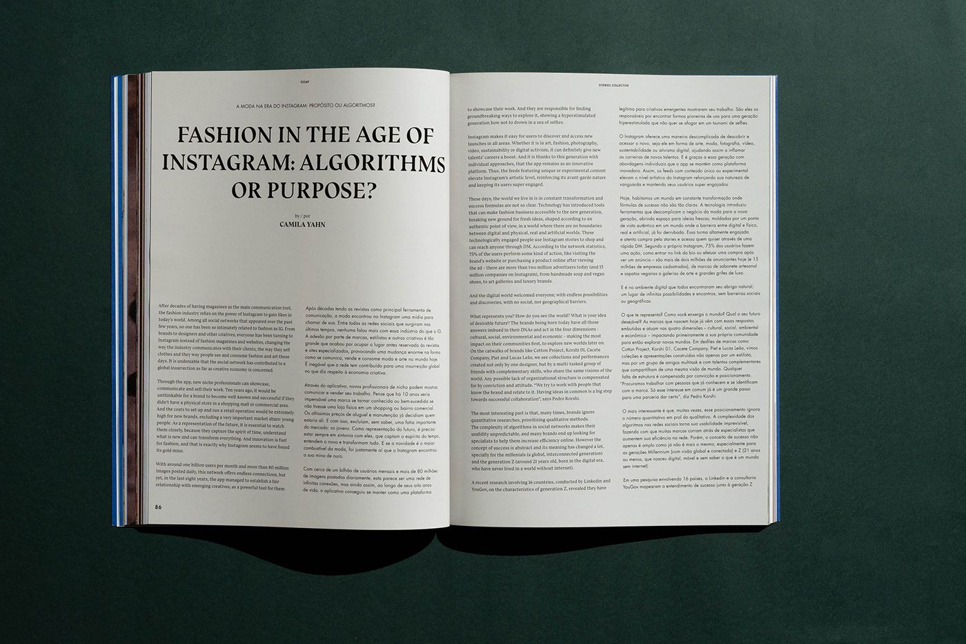 editorial design graphic ArtDirection magazine Fashion  printed issue
