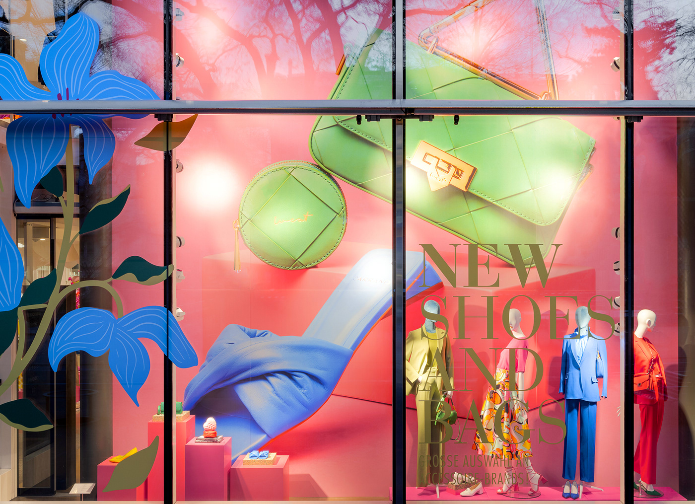 Window Display Visual Merchandising key visual florals Flowers campaign spring campaign fashion illustration campaign visual department store