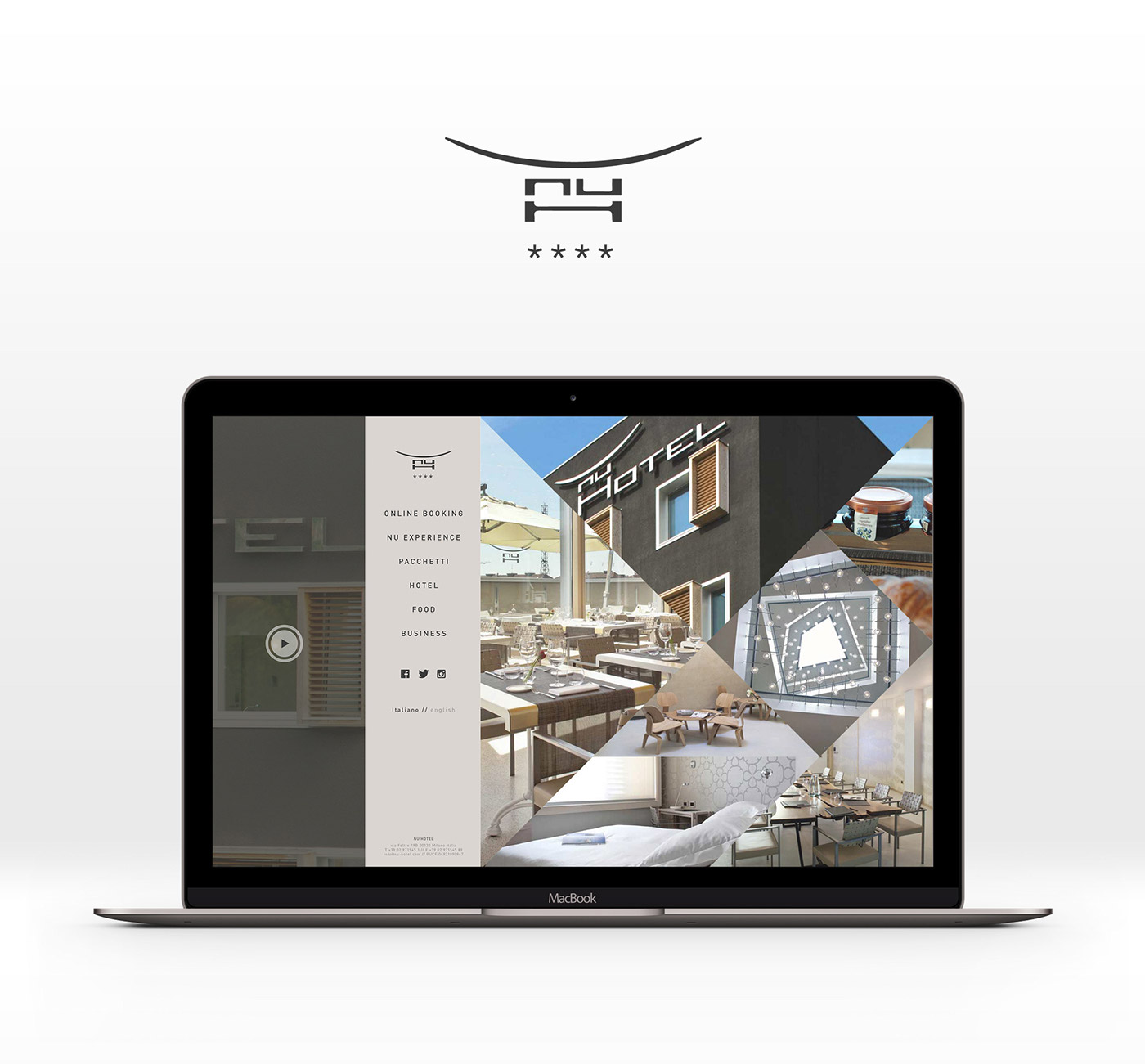 ui design Web Design  hotel luxury restaurant tangram milan Website mobile