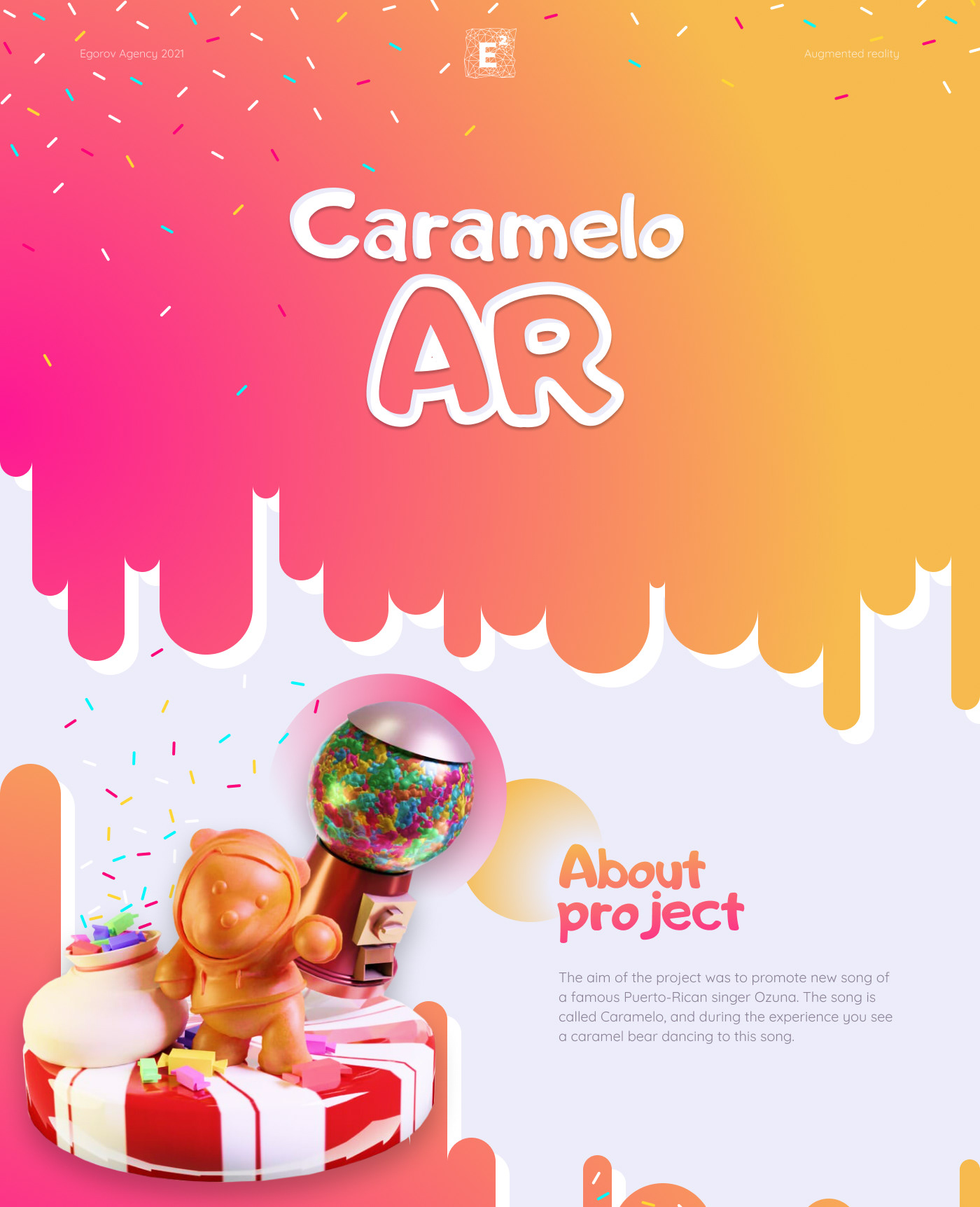 3D animation  AR Candies model motion orange pink webar caramelo