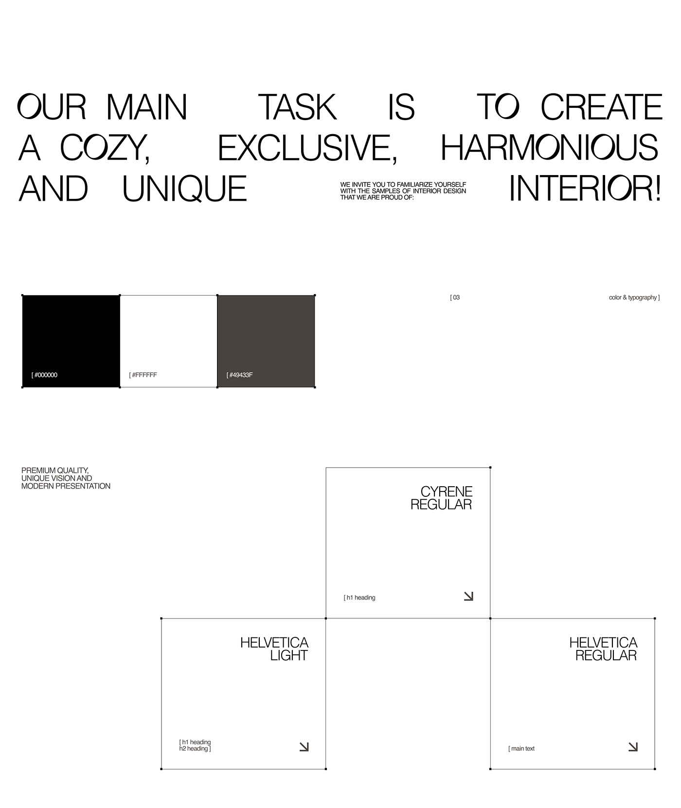 architecture premium luxury interior website modern minimalist UI/UX landing page