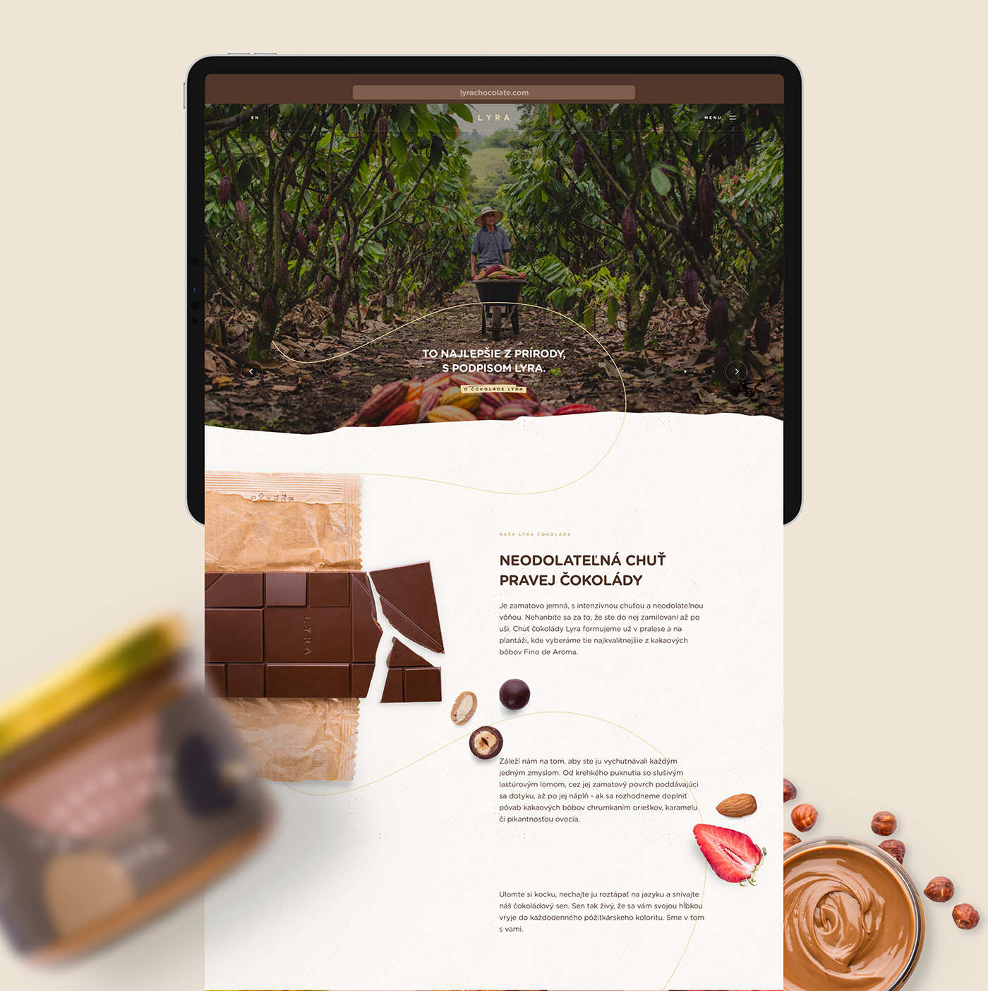 chocolate Cocoa Food  handwriting landing page Scrolling textured Web Web Design  Website