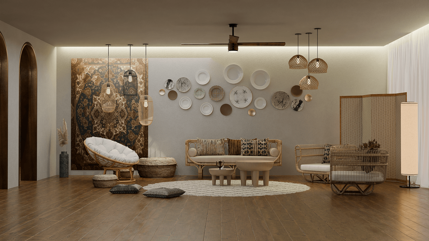 oriental turkish lounge salon interior design  plate