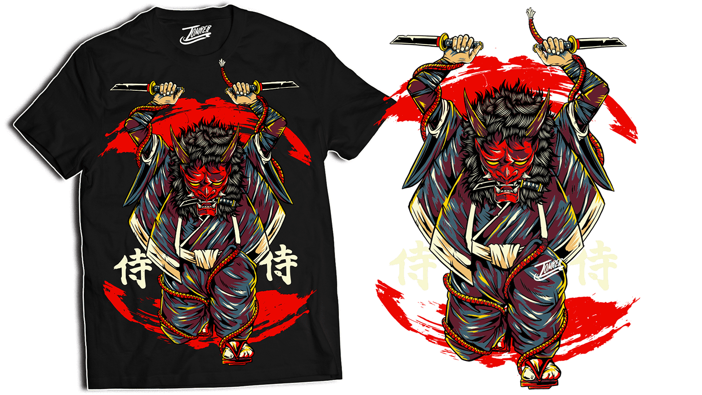 tonrer devil japanestyle adobedraw ipadpro applepencil Illustrator tshirtdesign