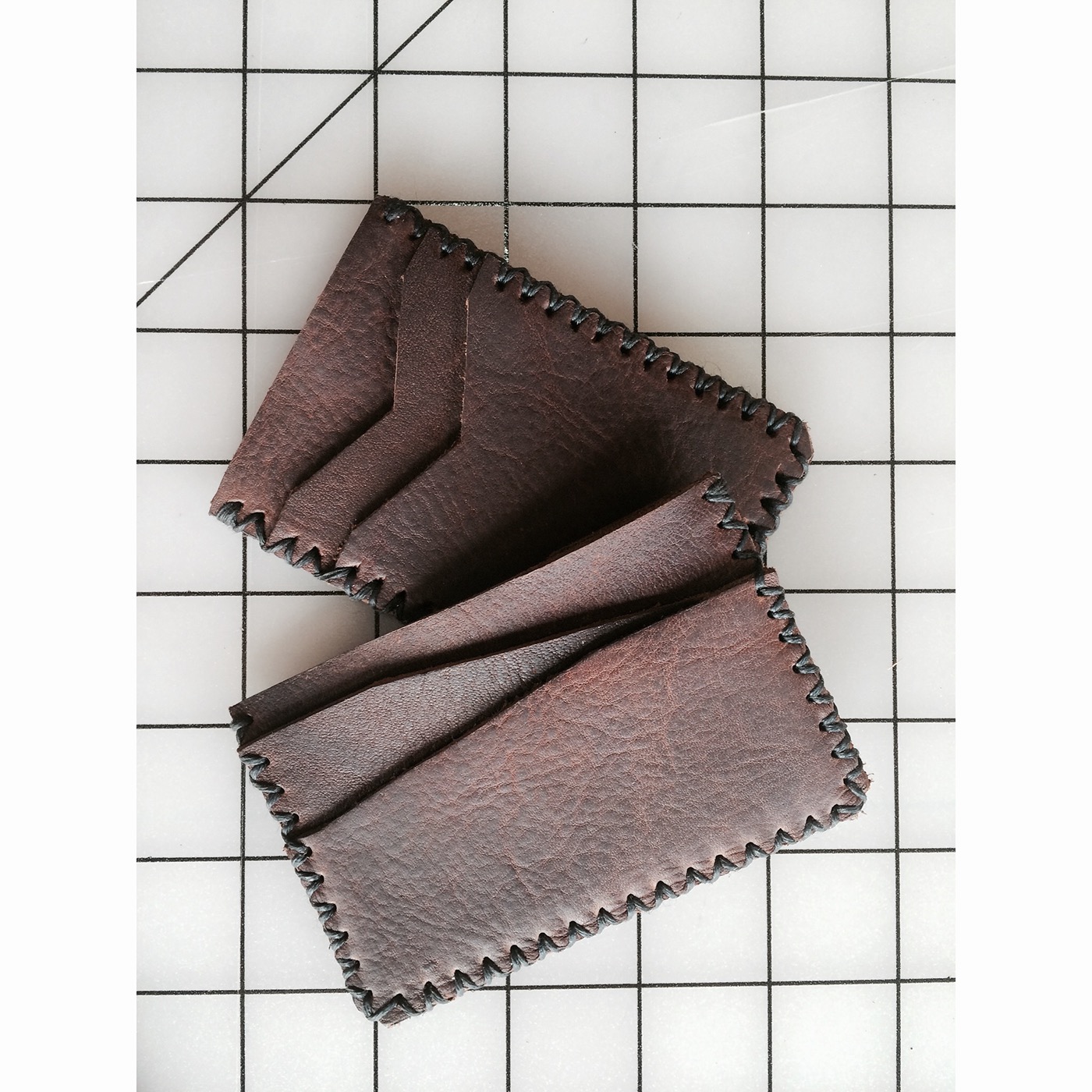 leather hand stitched card holder WALLET minimal