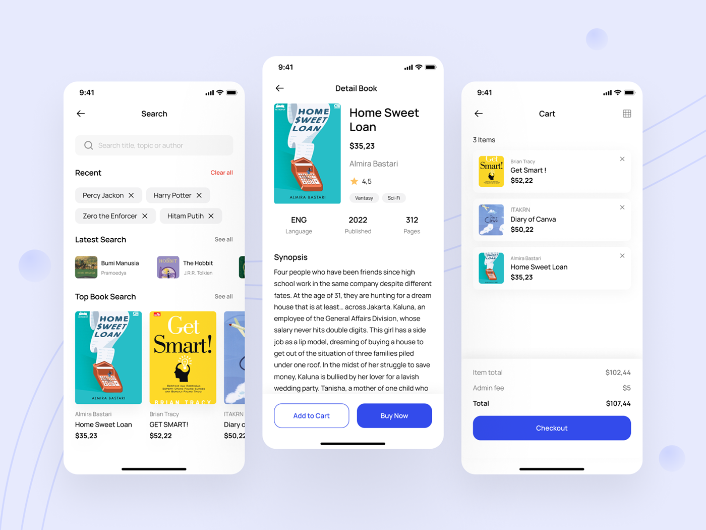 book store mobile design Mobile app ebook kindle Online Book Store e-reader