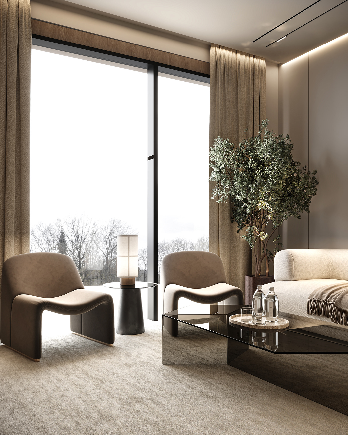 interior design  visualization architecture corona Render design luxury minimalist