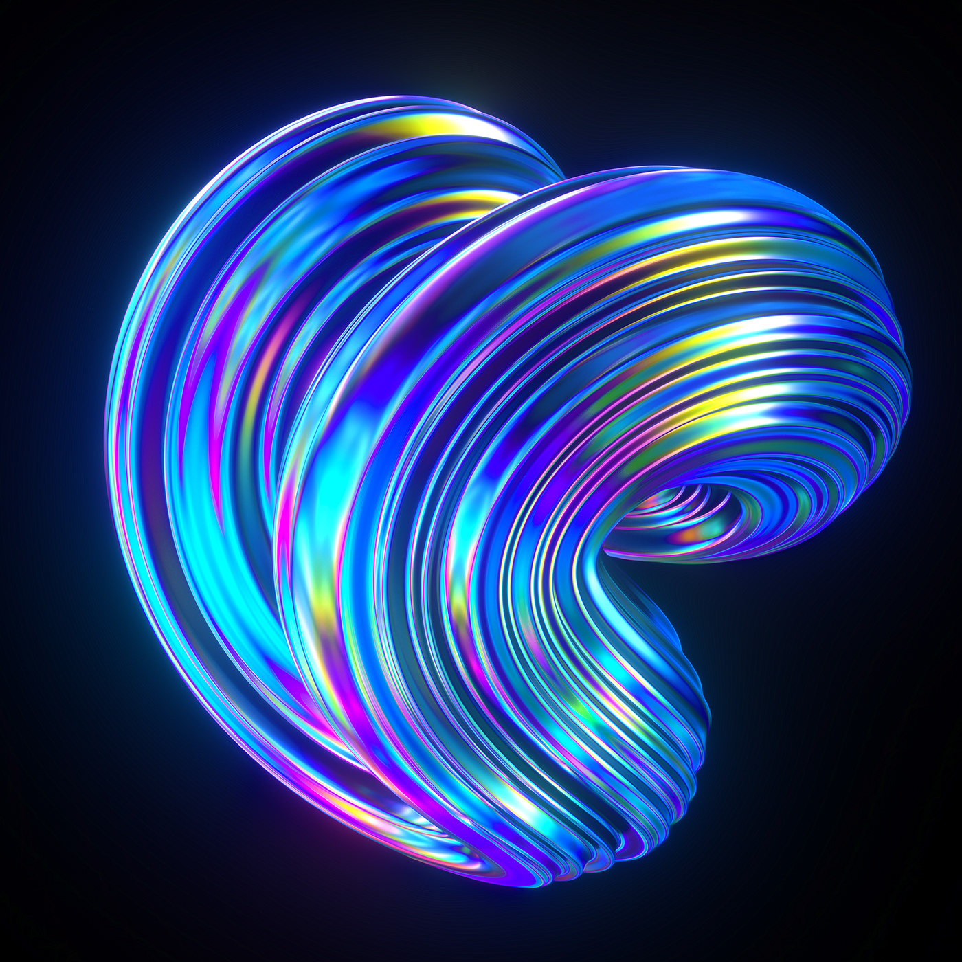 cinema4d octane iridescent rainbow abstract Digital Art  c4d wave curve gloss