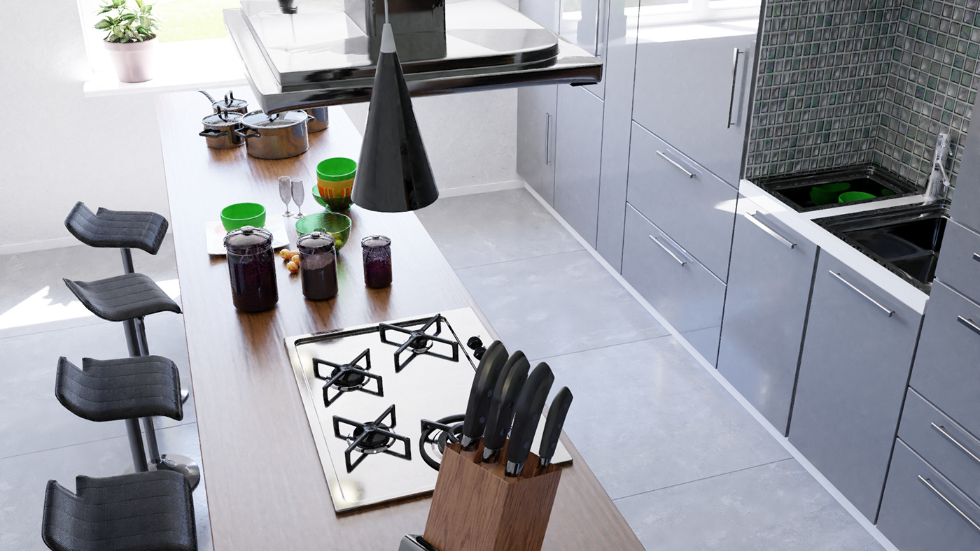 kitchen visualization graphic 3D kuchnia wizualizacja grafika Render design projekt