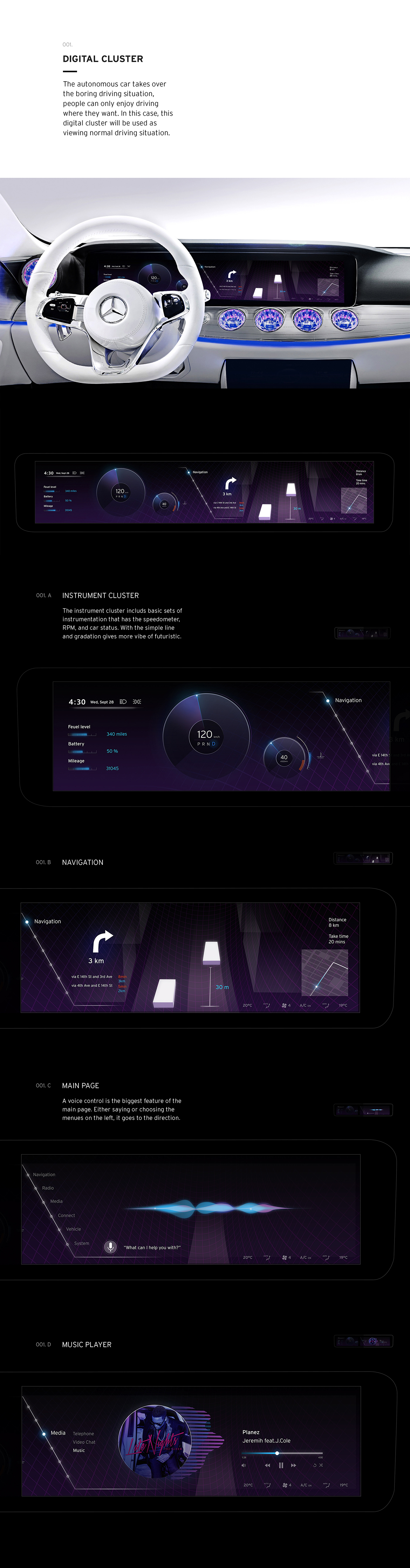 mercedes-benz Benz future Interface Digital Dashboard car UI ux concept