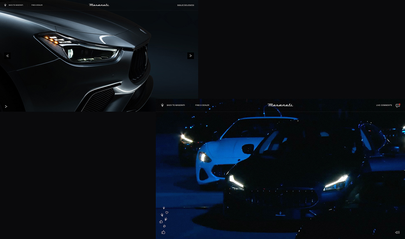 car Digital Event interactive interface design maserati mobile UI ux