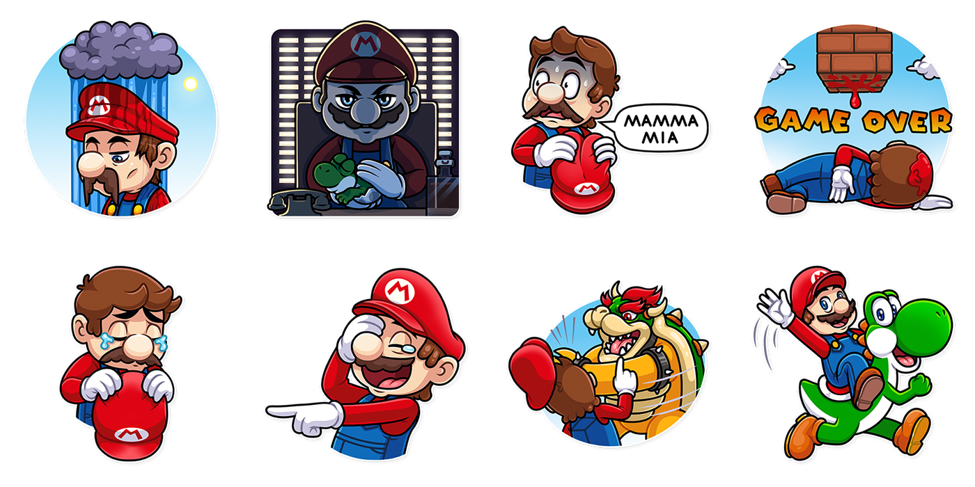 Super Mario mario stickers Telegram