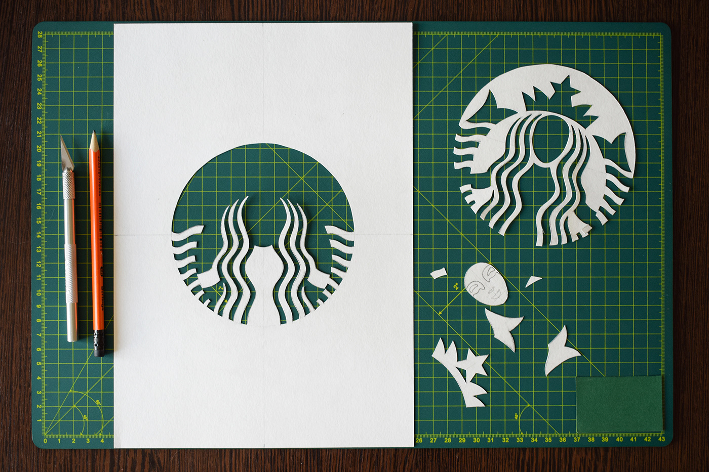 artist artwork brand collage craft logo paper paper art papercraft starbucks
