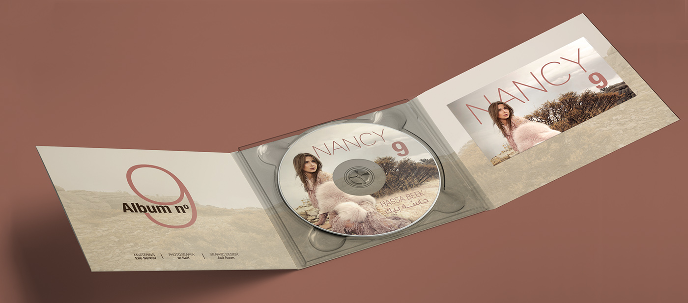 print design Nancy ajram cd Album Booklet artist die cut graphic design 