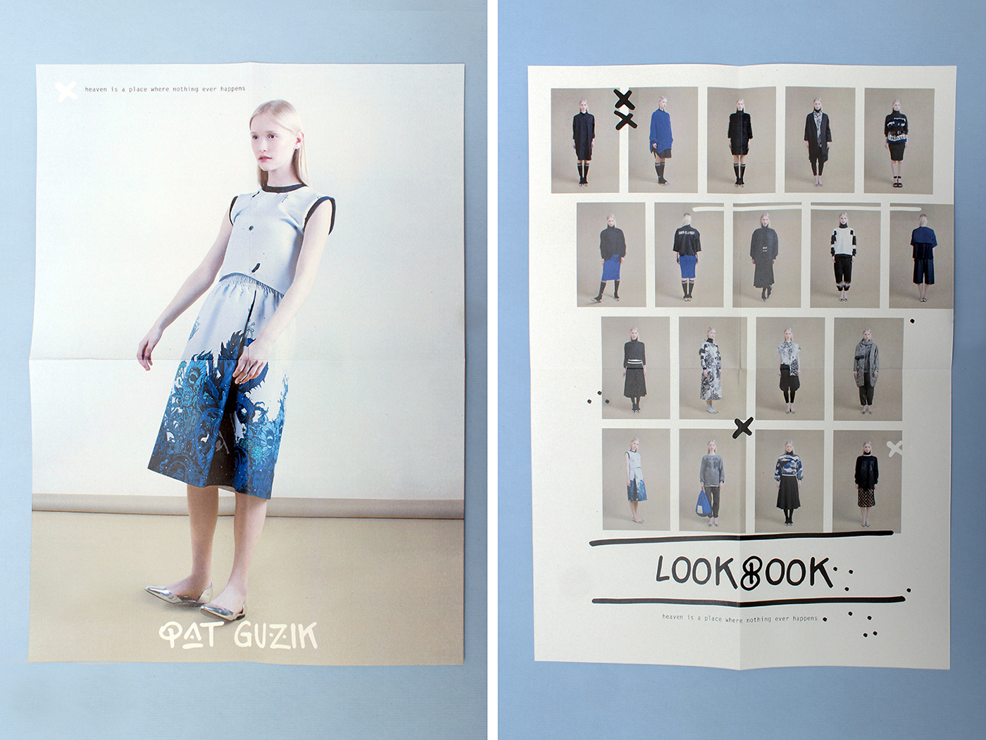 Catalogue katalog fashion design pat guzik mateusz kołek dawid h. groński Nina Gregier proste kreski  Lookbook poster typedesign