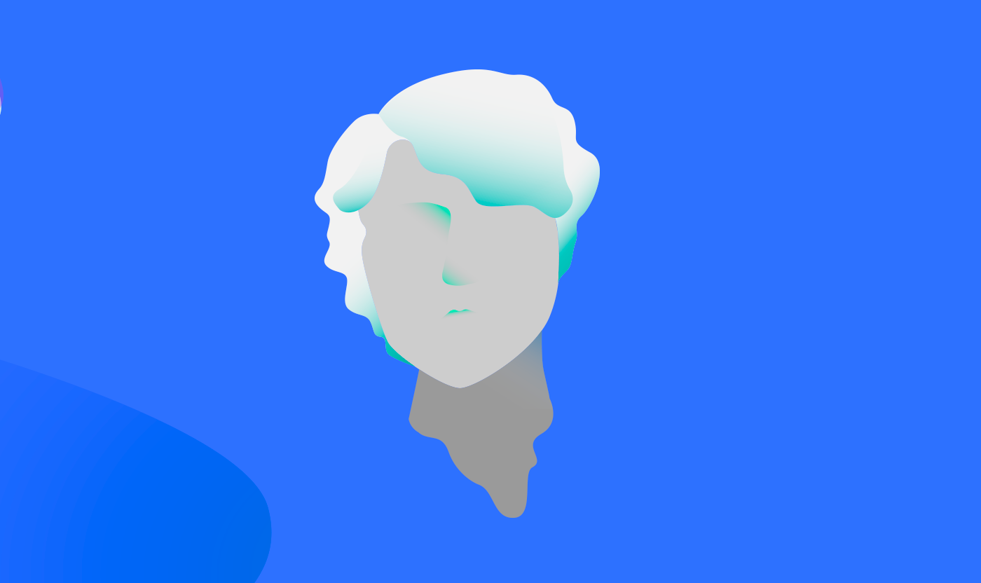 ILLUSTRATION  face color blue design animation 