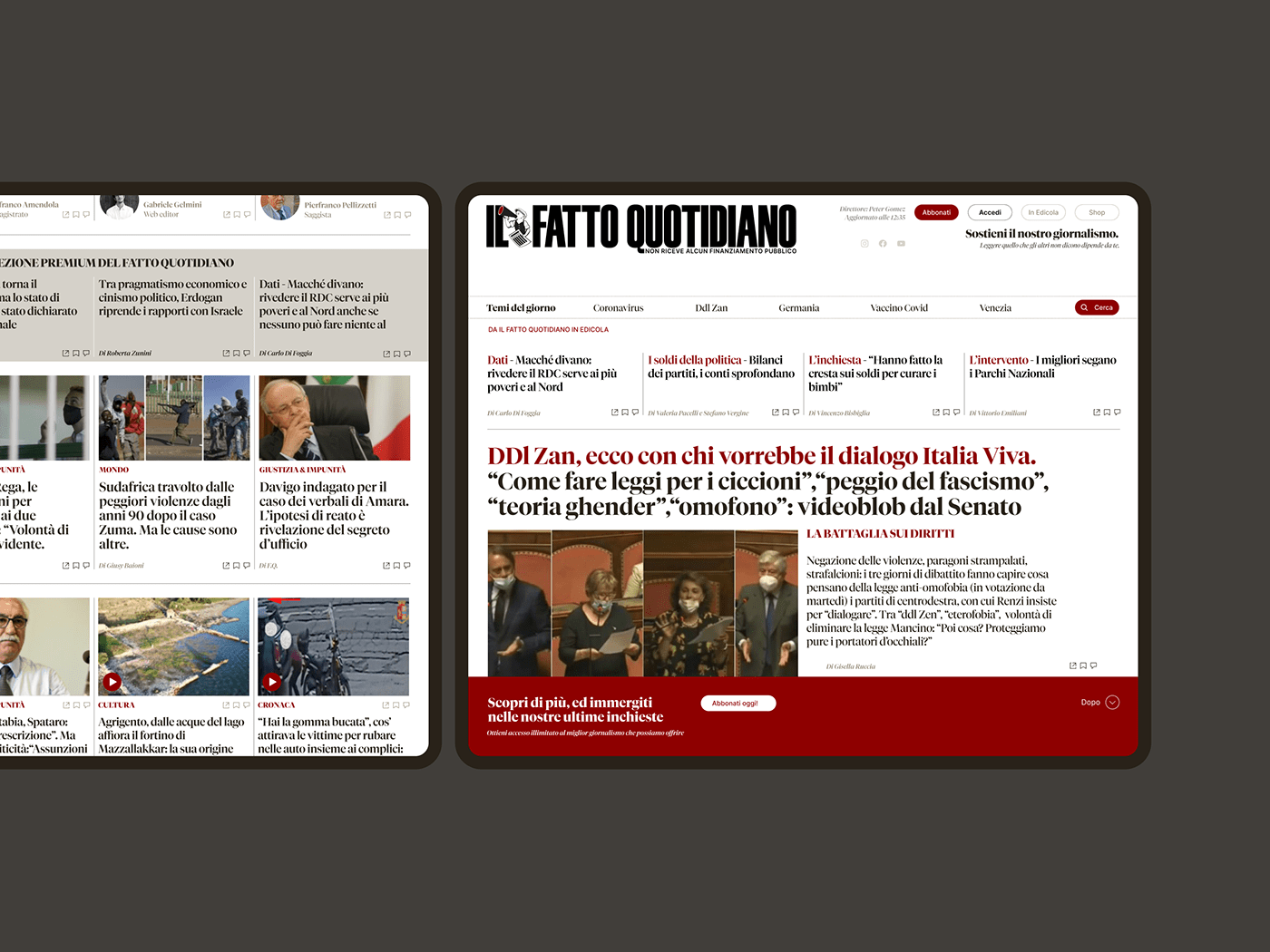 newspaper redesign UI graphic design 