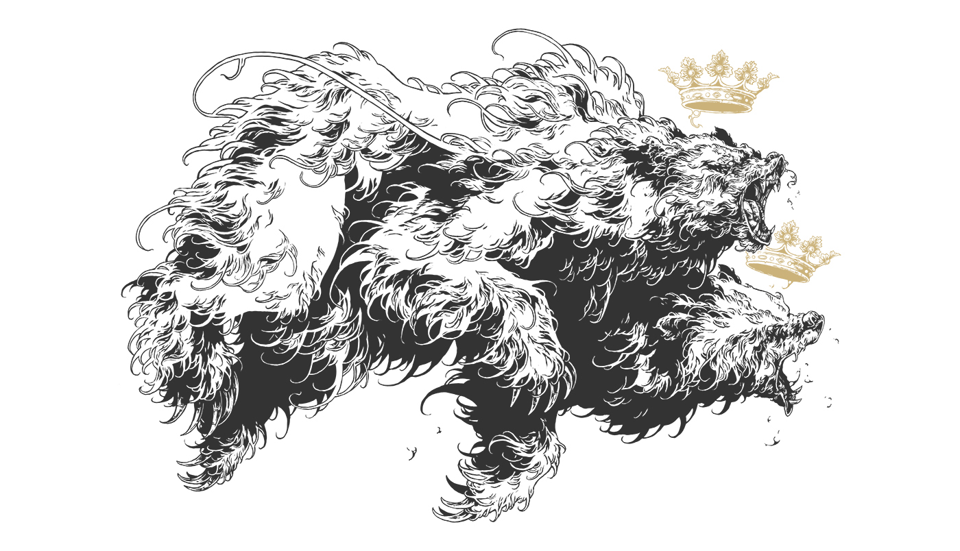 Ivan Belikov further_up creatures Bestiary coat of arms amsterdam berlin chimera lion bear