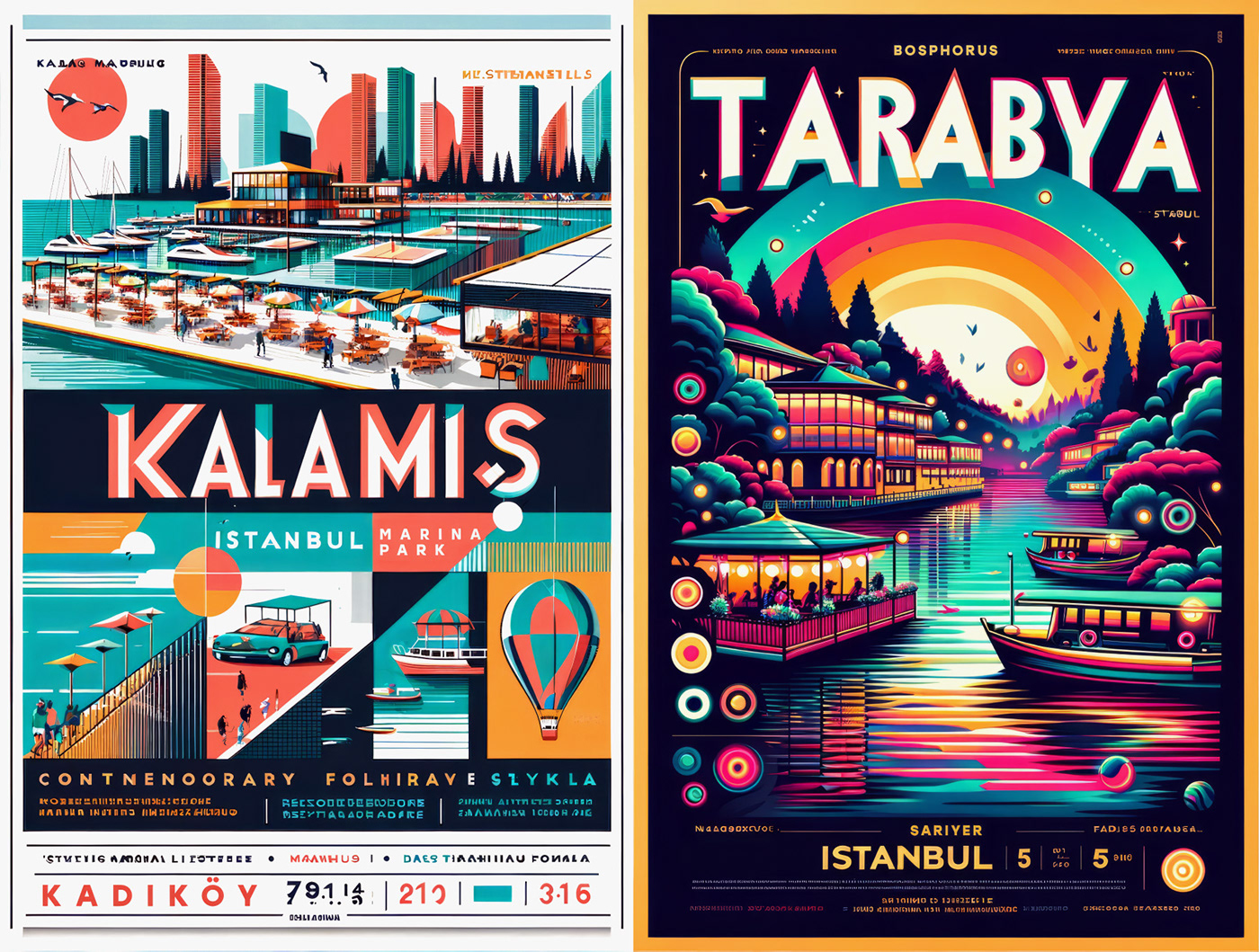 poster Advertising  istanbul Turkey ai artificial intelligence dall-e generative art destination Landmark