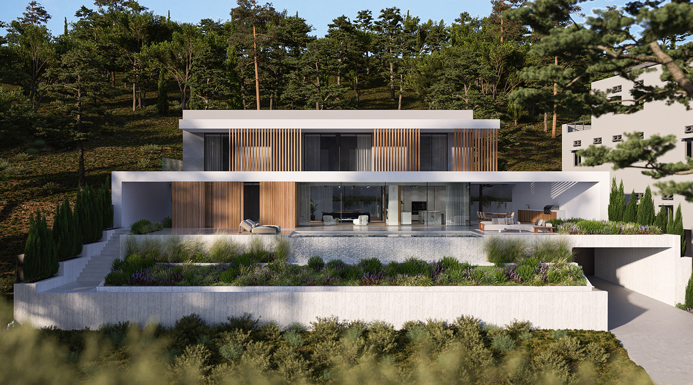 Villa Greece 3ds max archviz architecture interior design  corona render  CGI visualization